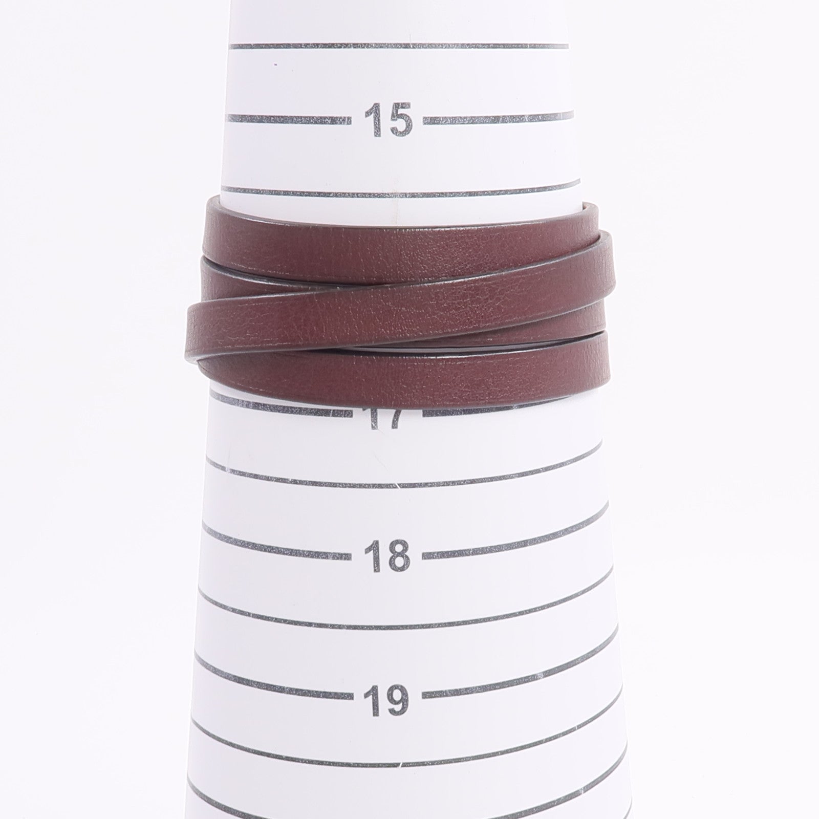 HERMES Swift皮革Behapi Triple Tour Bracelet手帶Rouge H/Fauve
