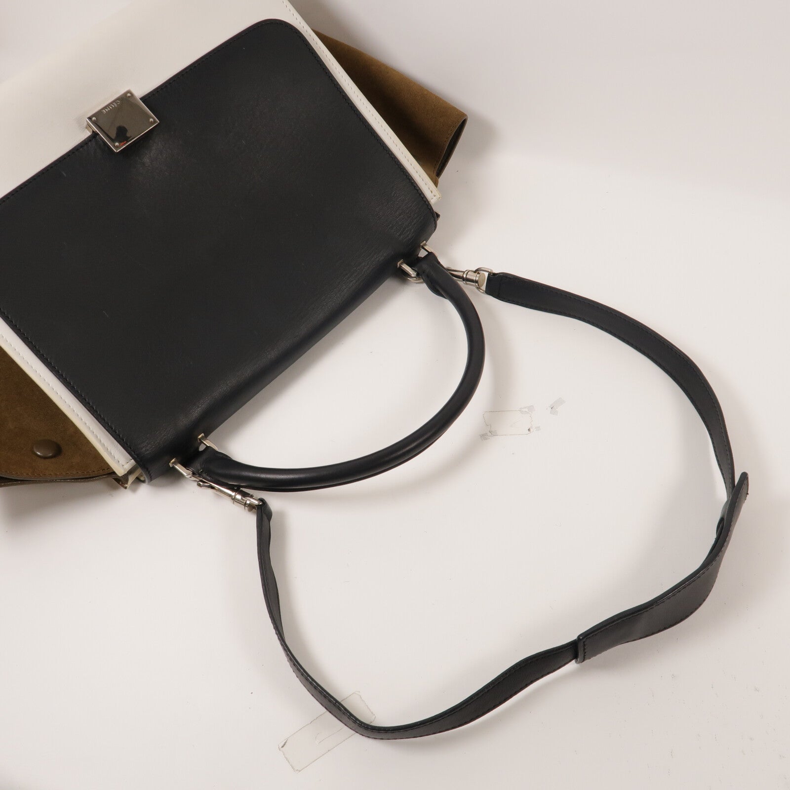 CELINE 牛皮皮革/麂皮皮革Trapeze Medium手挽肩背兩用袋