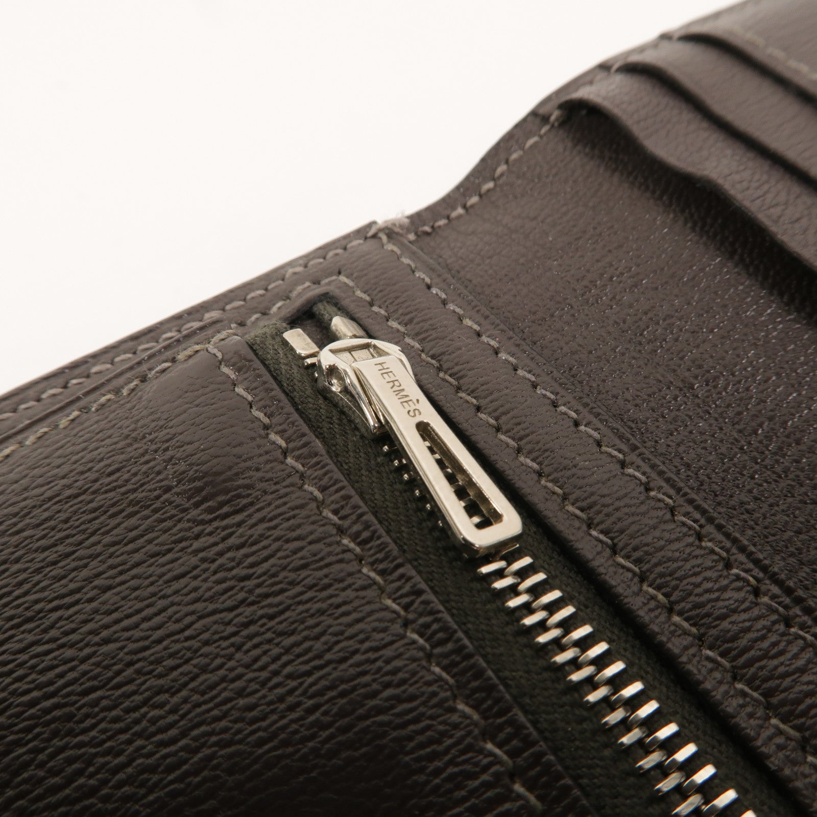 HERMES Alligator皮革Bearn Long Wallet長錢包Graphite