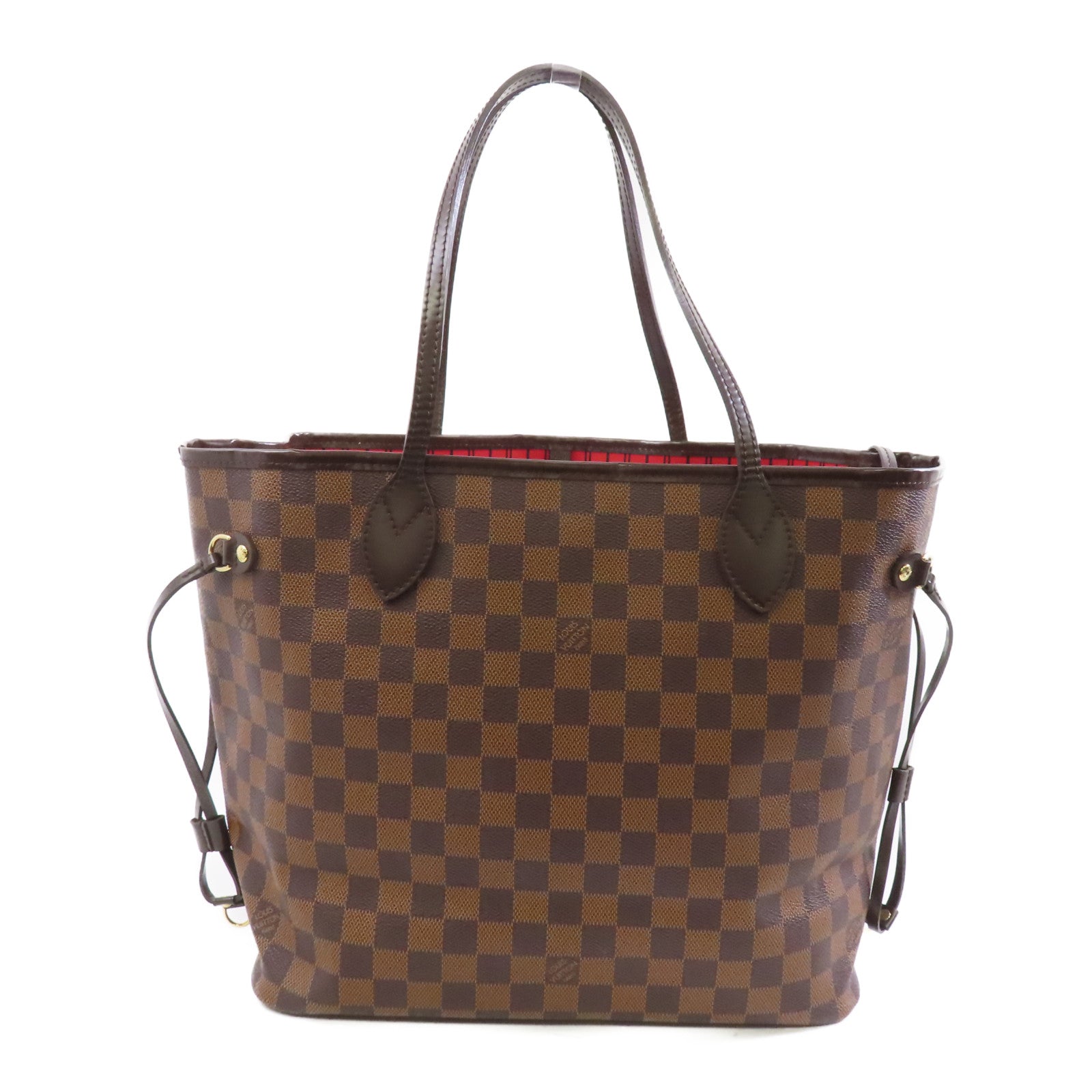 LOUIS VUITTON Damier Neverfull MM金扣手挽袋/肩背袋啡色