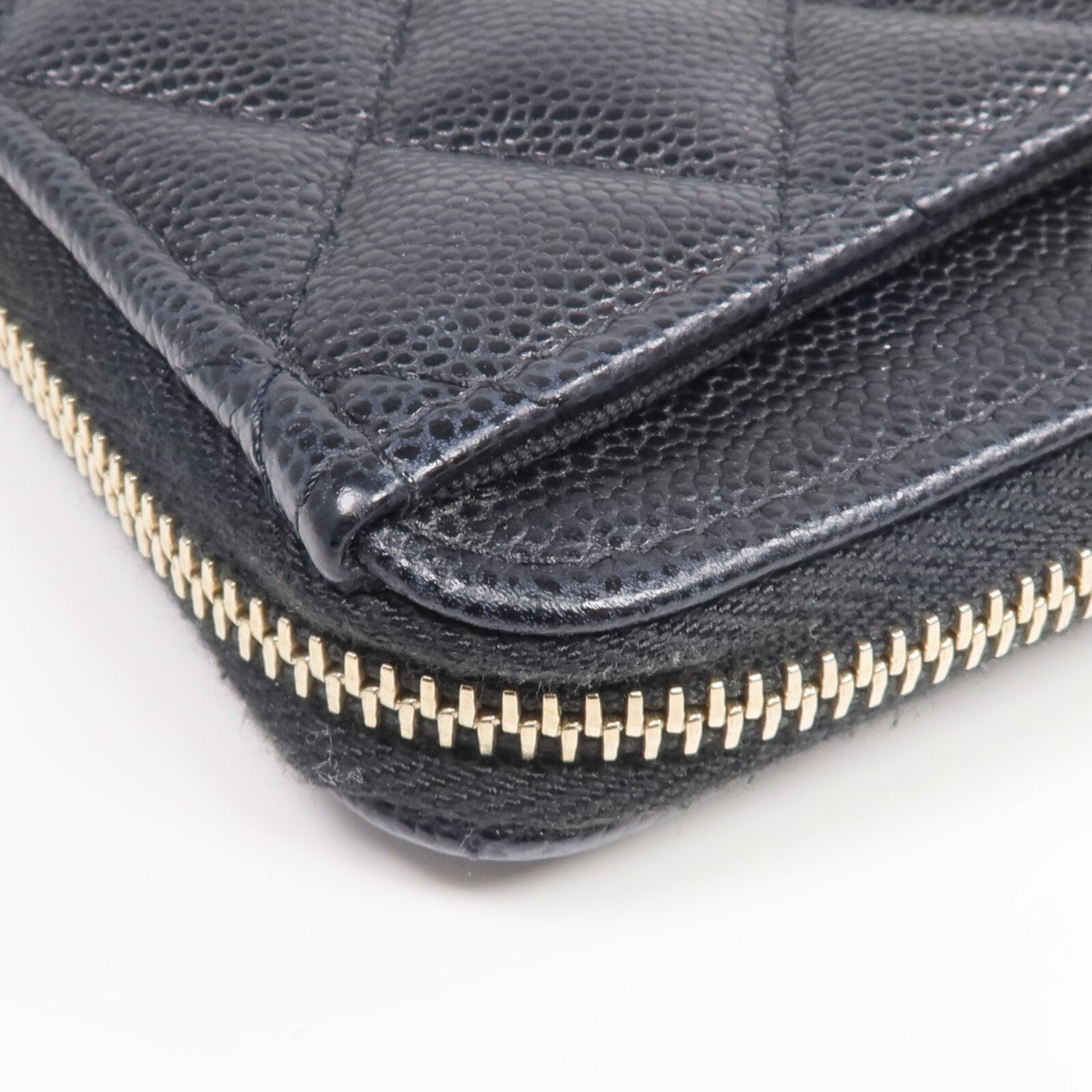 CHANEL 牛皮皮革Zipped Card Holder金扣卡片套