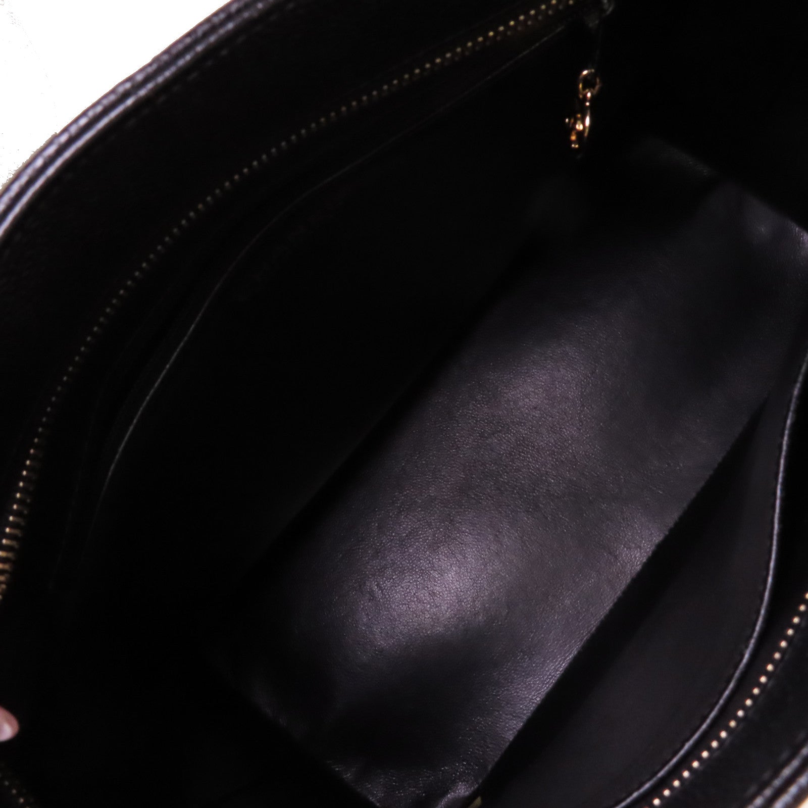 CHANEL 菱格Caviar皮革Tote Bag金扣手挽袋黑色