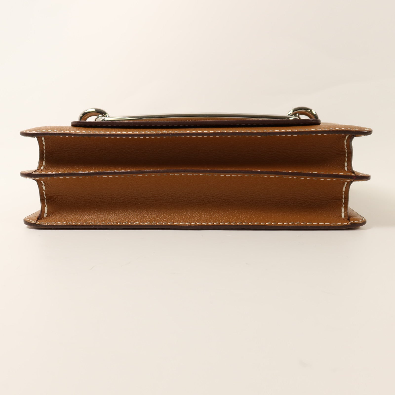 HERMES Evercolor皮革Roulis 23銀扣肩背袋Gold