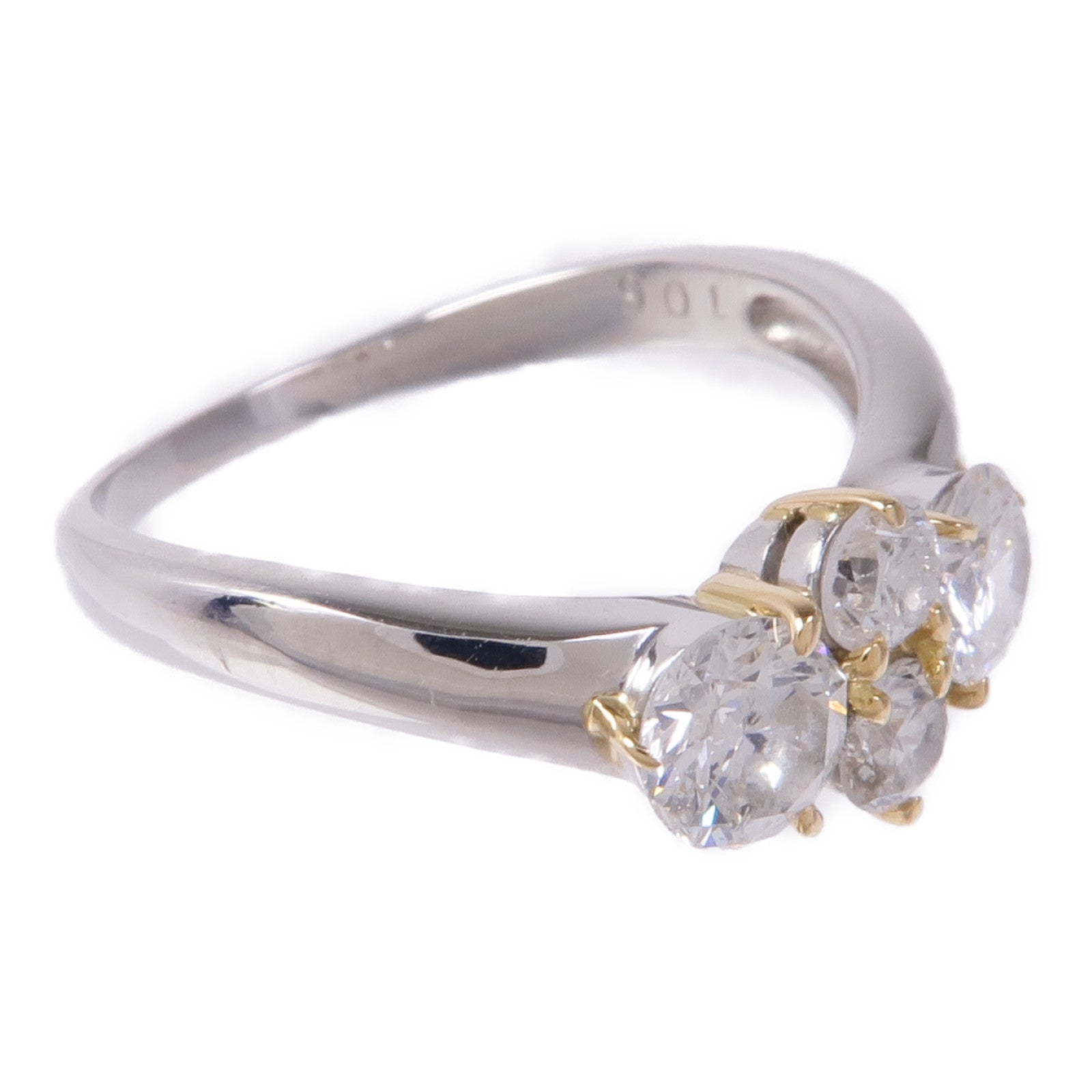 JEWELRY PT900鉑金/18K黃金Diamond Ring鑽石戒指US#6.5