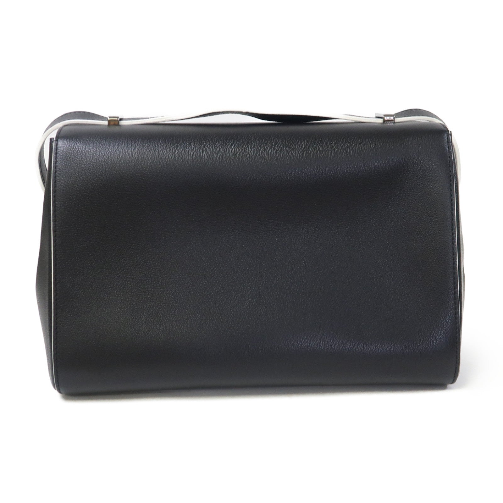 Delvaux 牛皮皮革Shoulder Bag銀扣肩背袋黑色