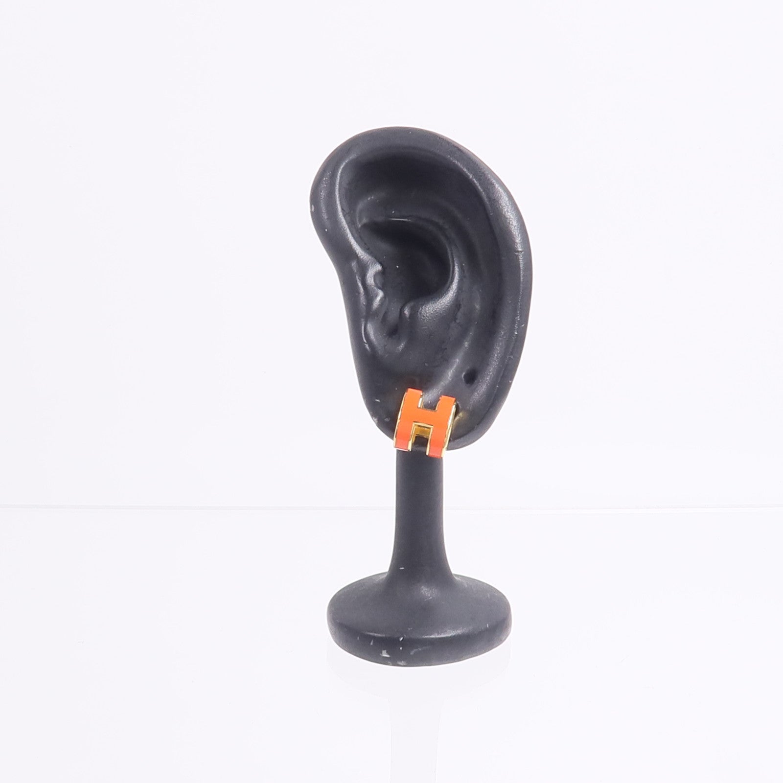 HERMES 金屬Pop H Earrings耳環Orange