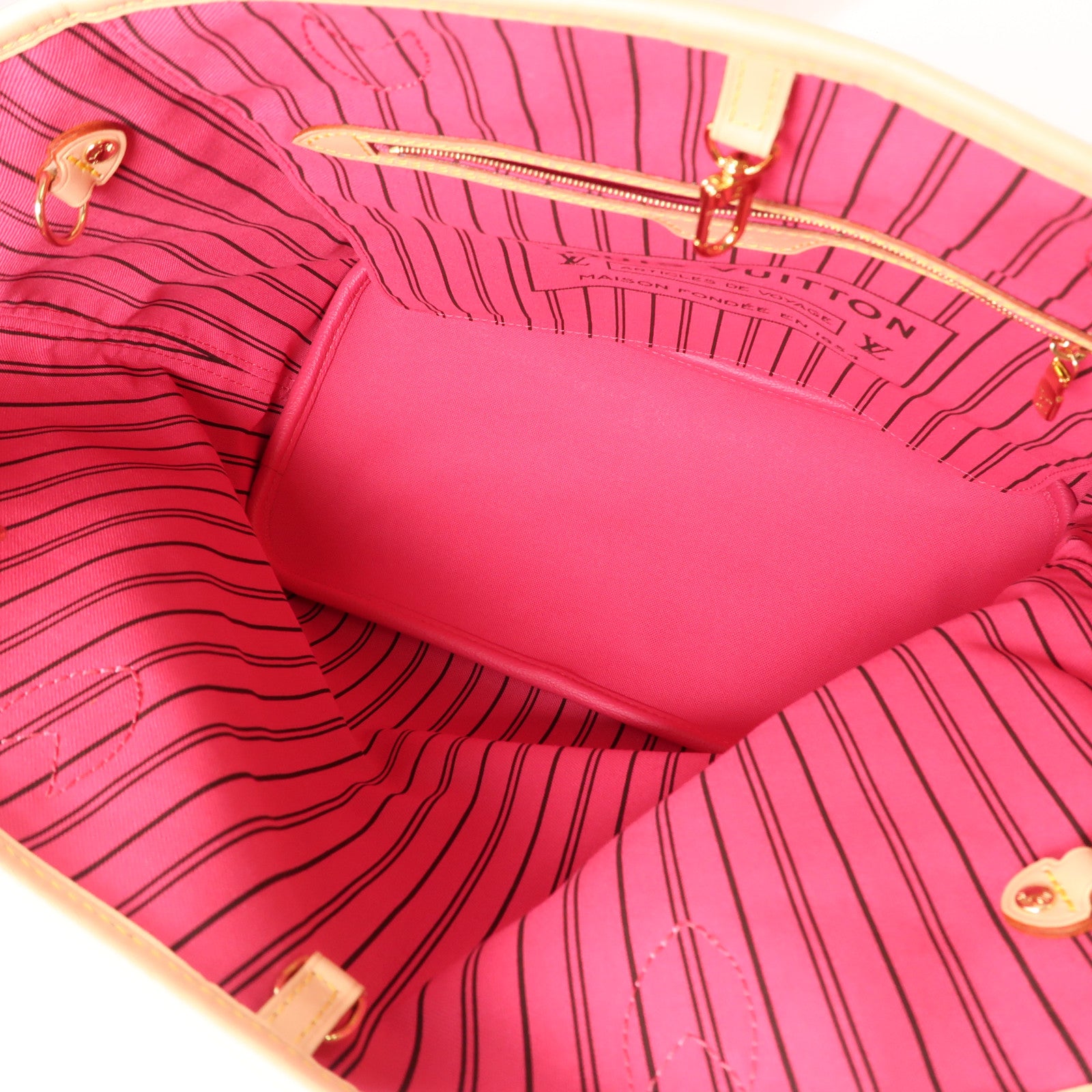 LOUIS VUITTON Monogram Neverfull Bandouliere Inside Out MM金扣手挽肩背兩用袋