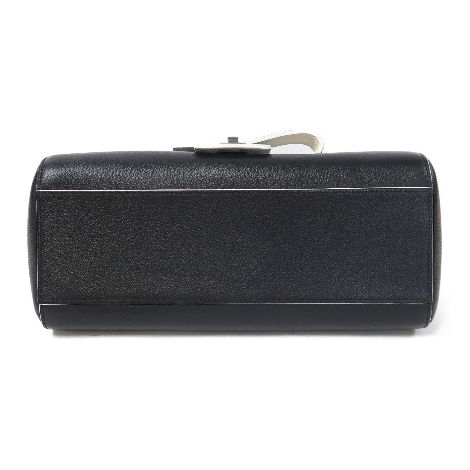 Delvaux 牛皮皮革Shoulder Bag銀扣肩背袋黑色