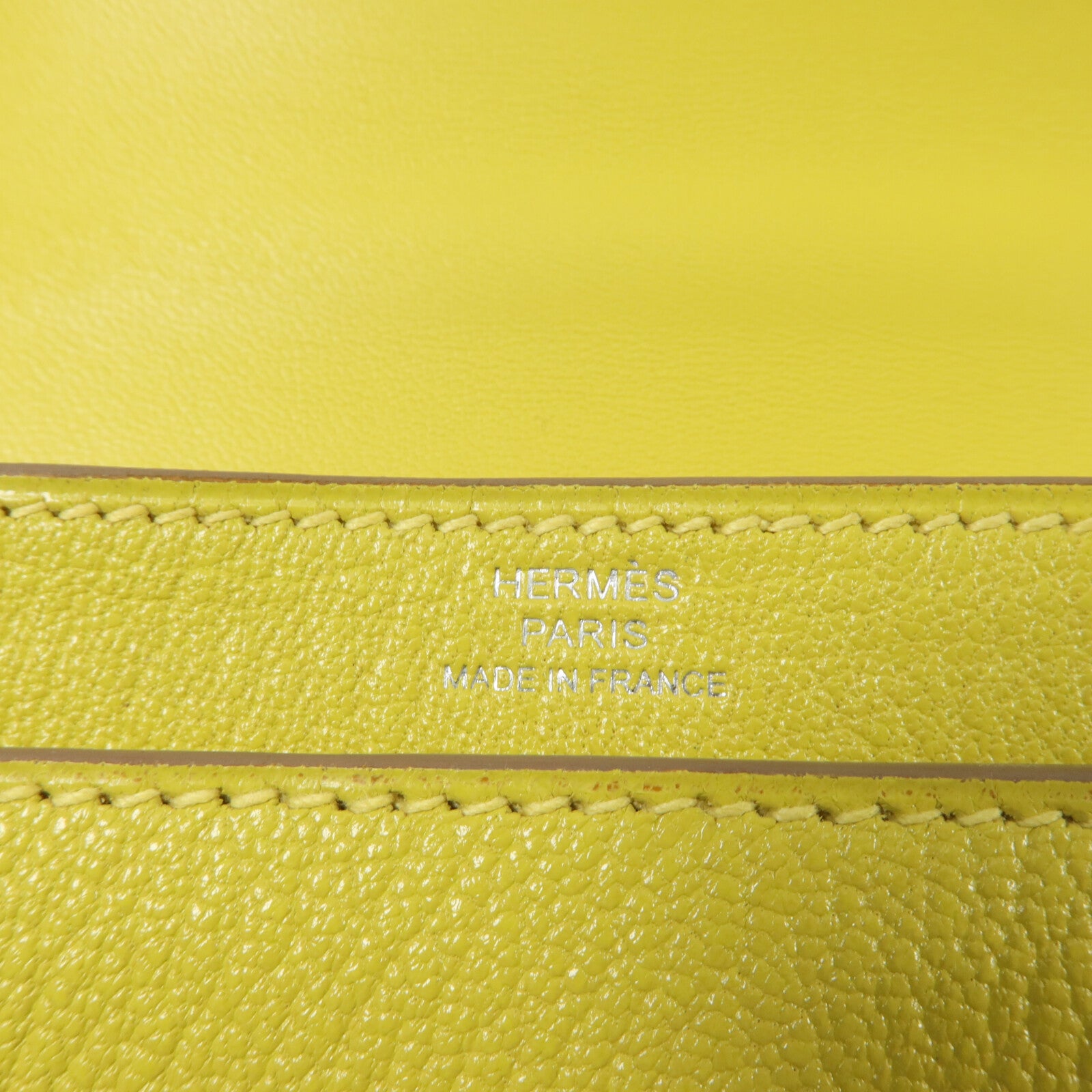 HERMES Chevre皮革Mini Verrou鏈帶肩背袋Lime