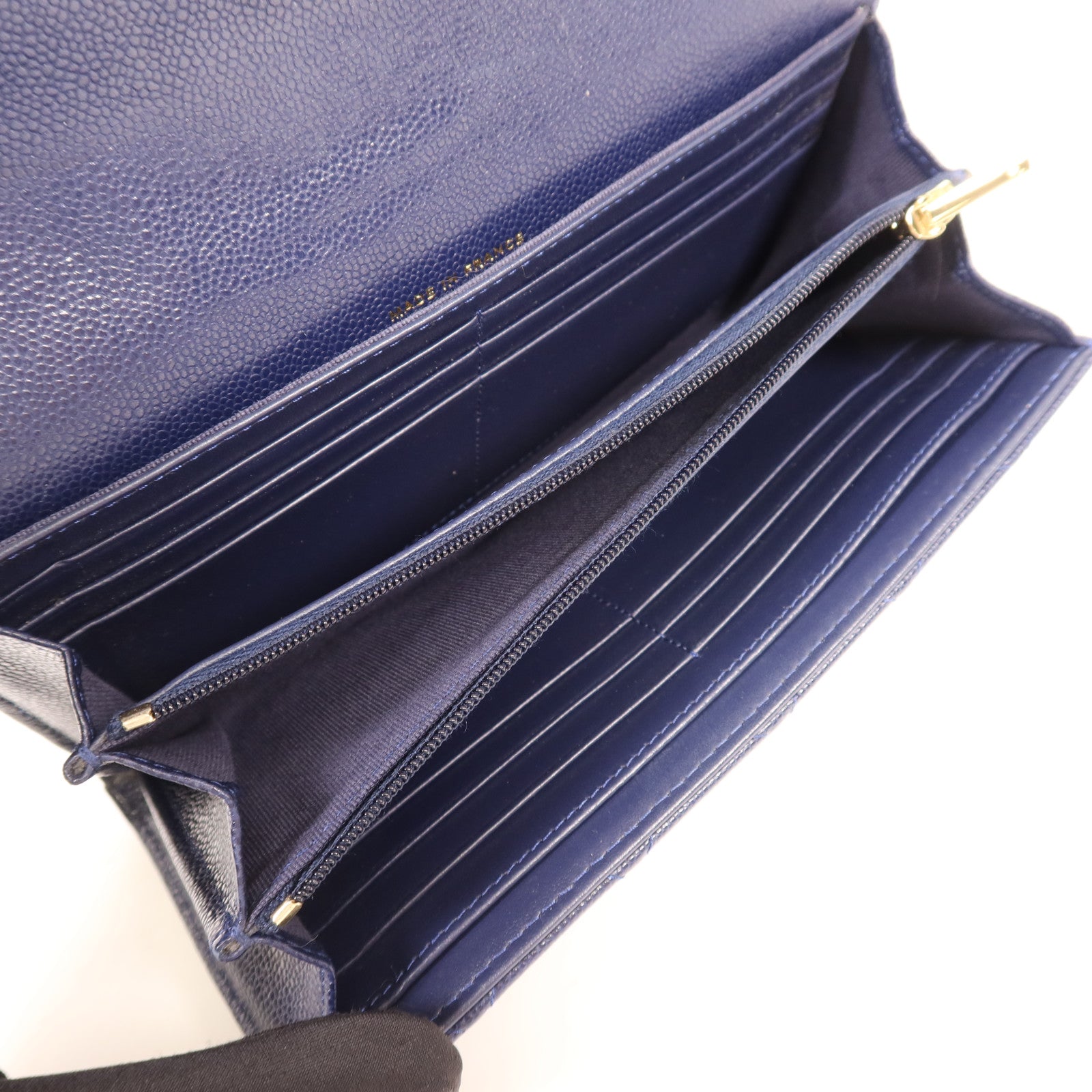 CHANEL 牛皮皮革Long Wallet金扣長錢包