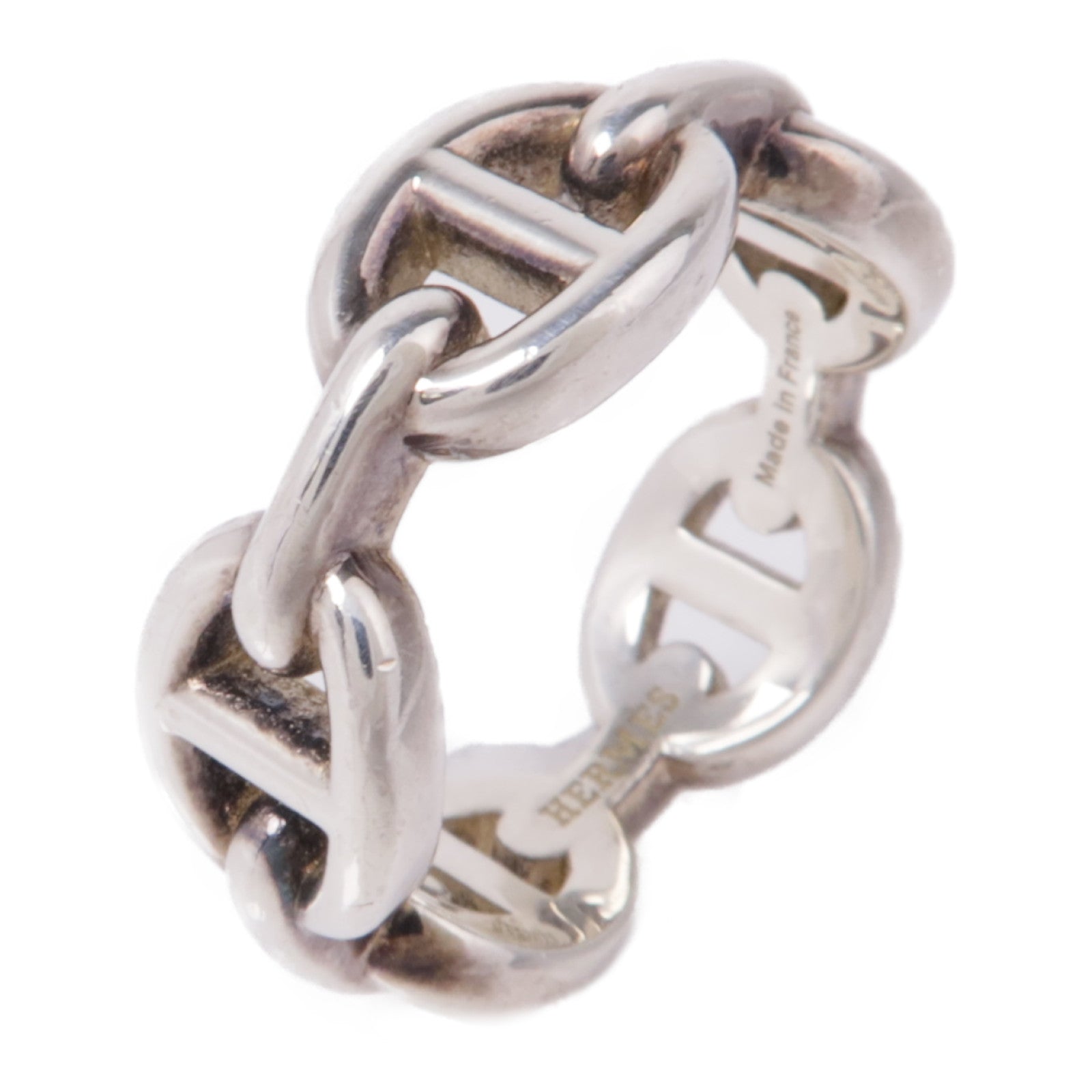 HERMES 925純銀Chaine d'ancre Enchainee ring戒指Hermes#50/US#5.25