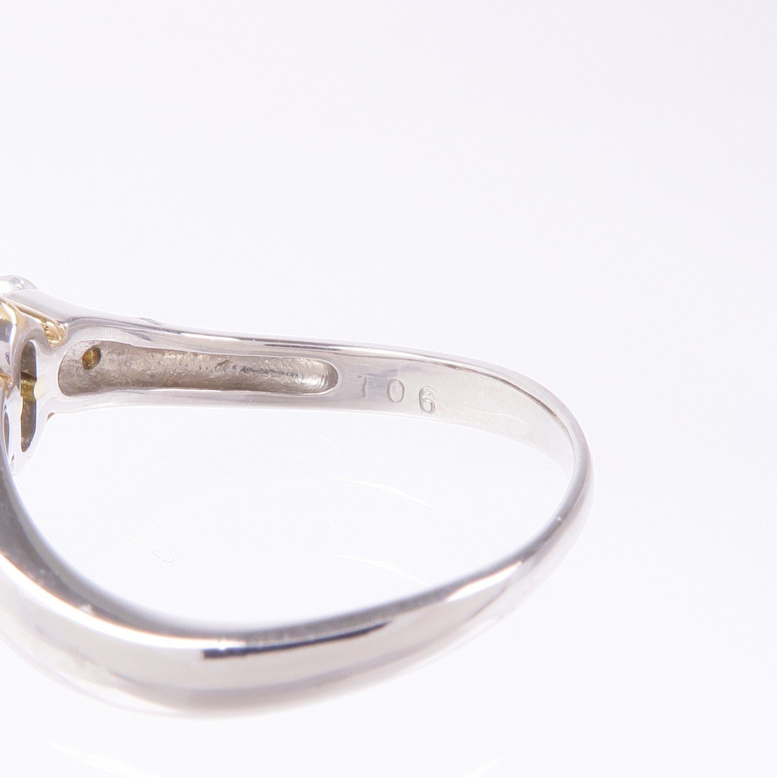 JEWELRY PT900鉑金/18K黃金Diamond Ring鑽石戒指US#6.5