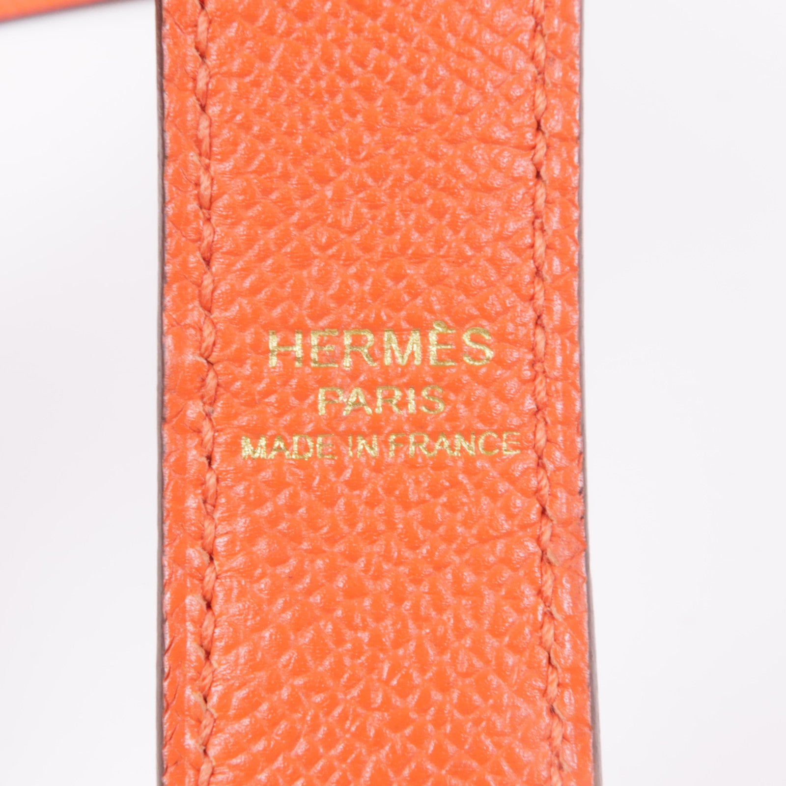 HERMES Epsom皮革Strap 70cm金扣肩帶Rouge de coeur