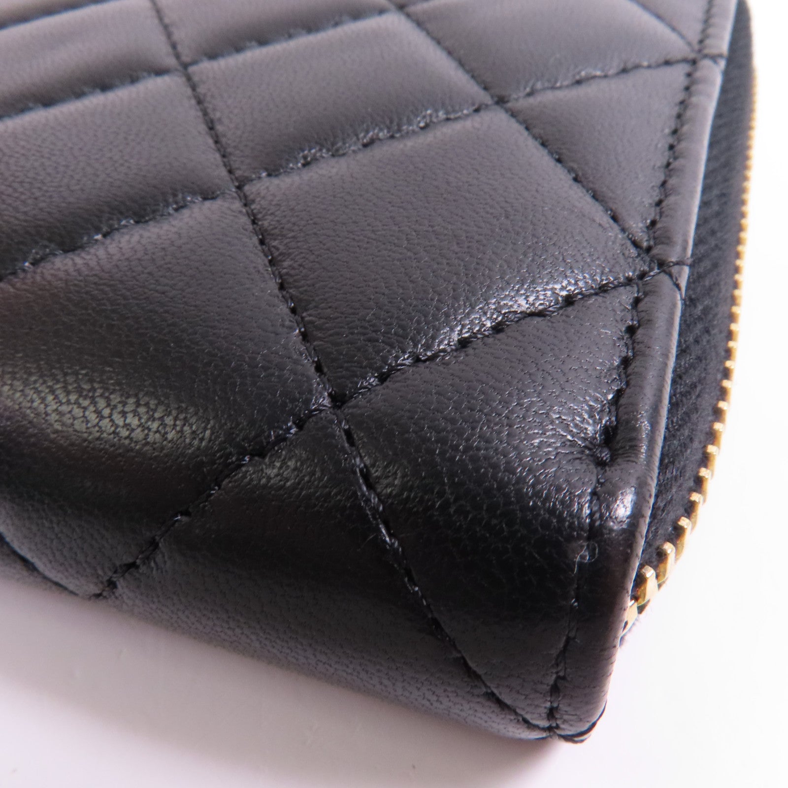 CHANEL 羊皮皮革Long Wallet金扣長錢包