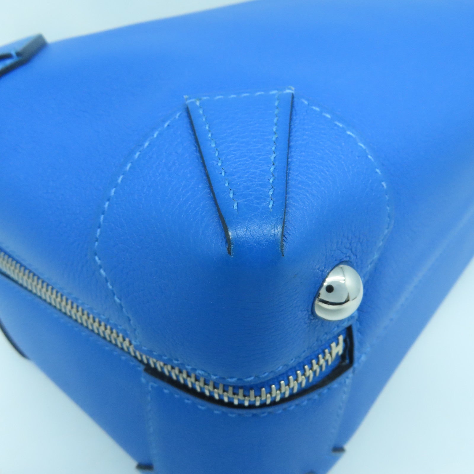 HERMES 【激減優惠】Evercolor皮革Maxibox 29銀扣手挽袋Bleu Paradise天堂藍色