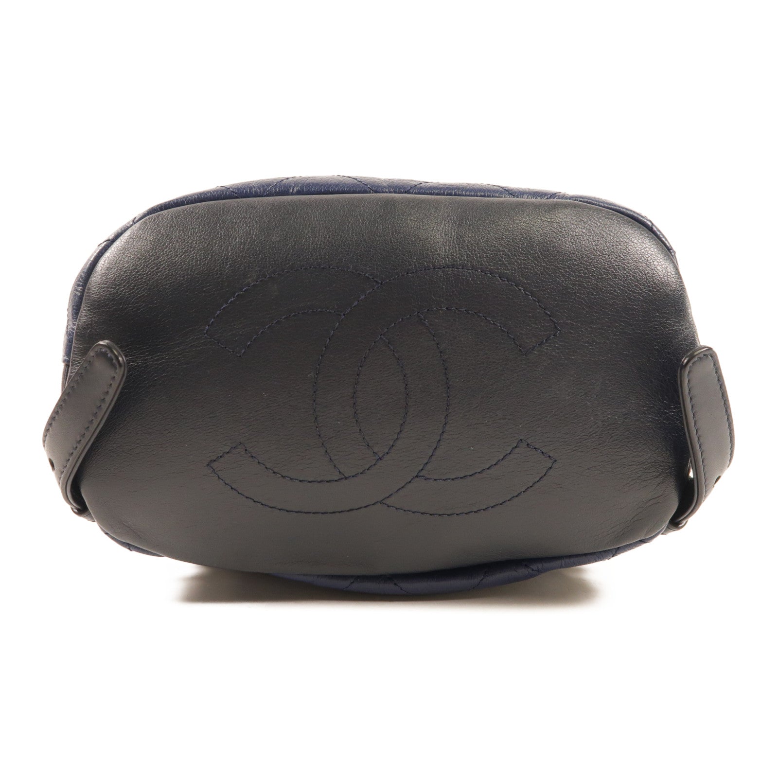 CHANEL 牛皮皮革Backpack銀扣背包