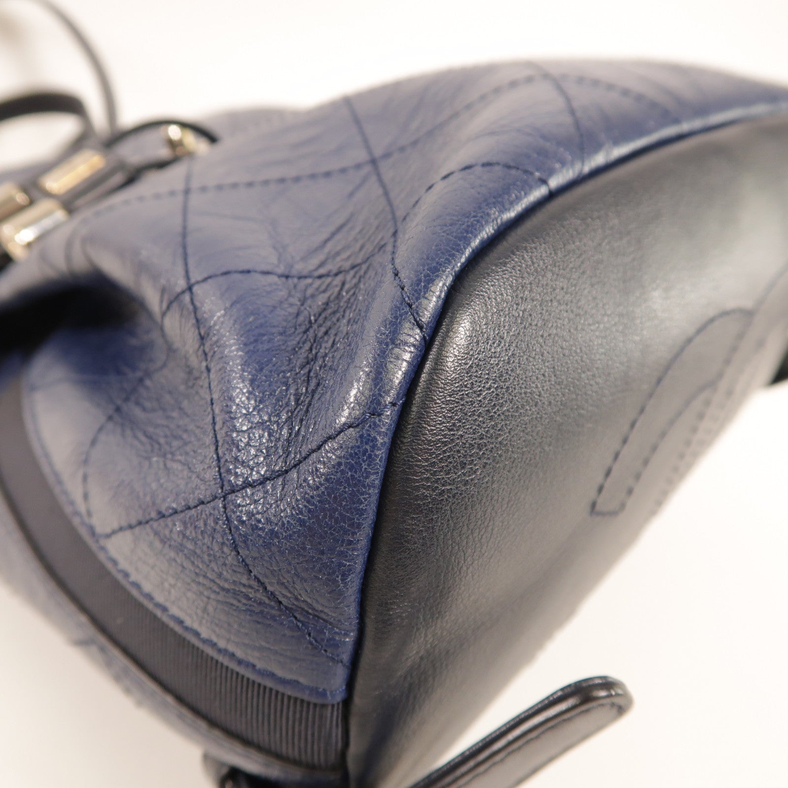 CHANEL 牛皮皮革Backpack銀扣背包