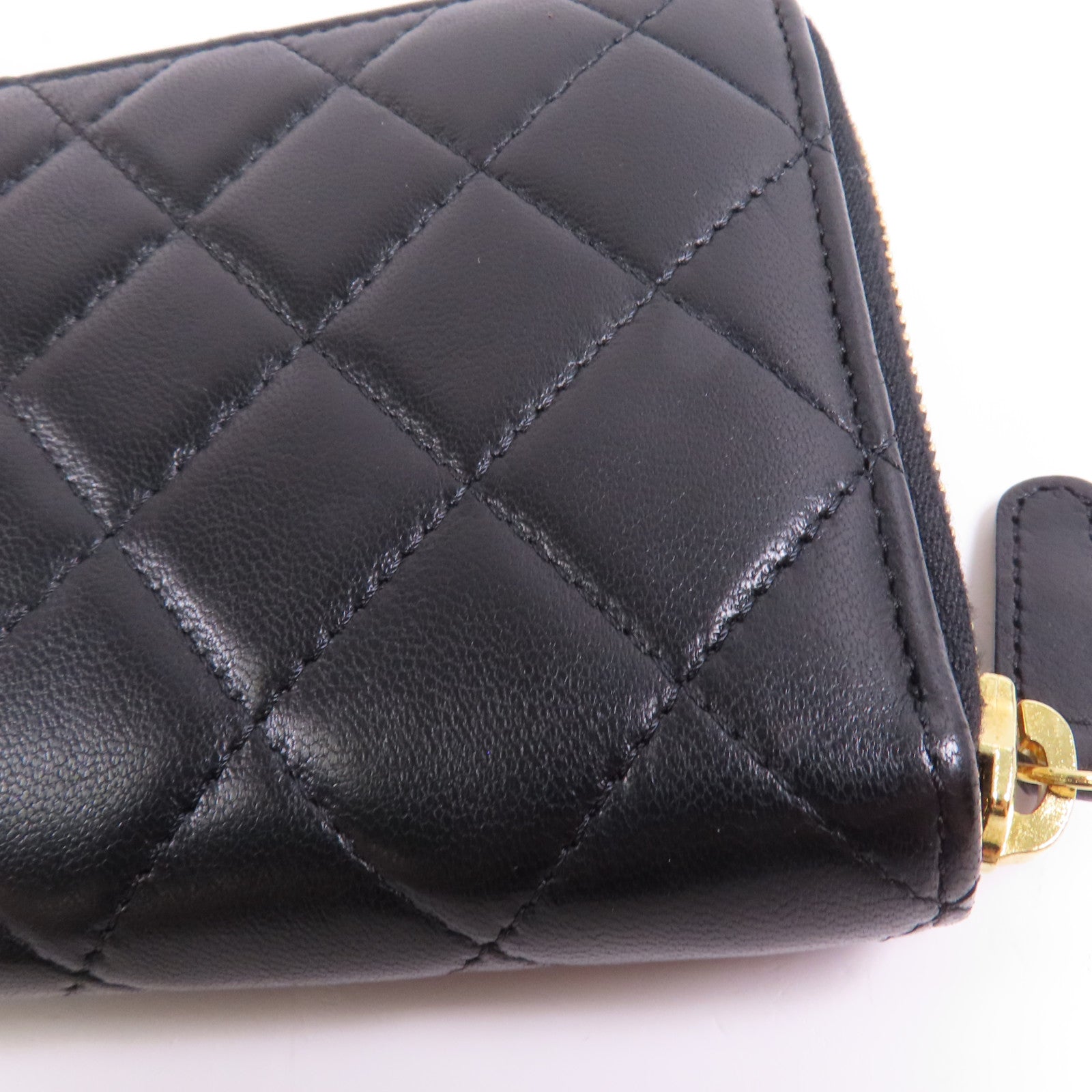 CHANEL 羊皮皮革Long Wallet金扣長錢包