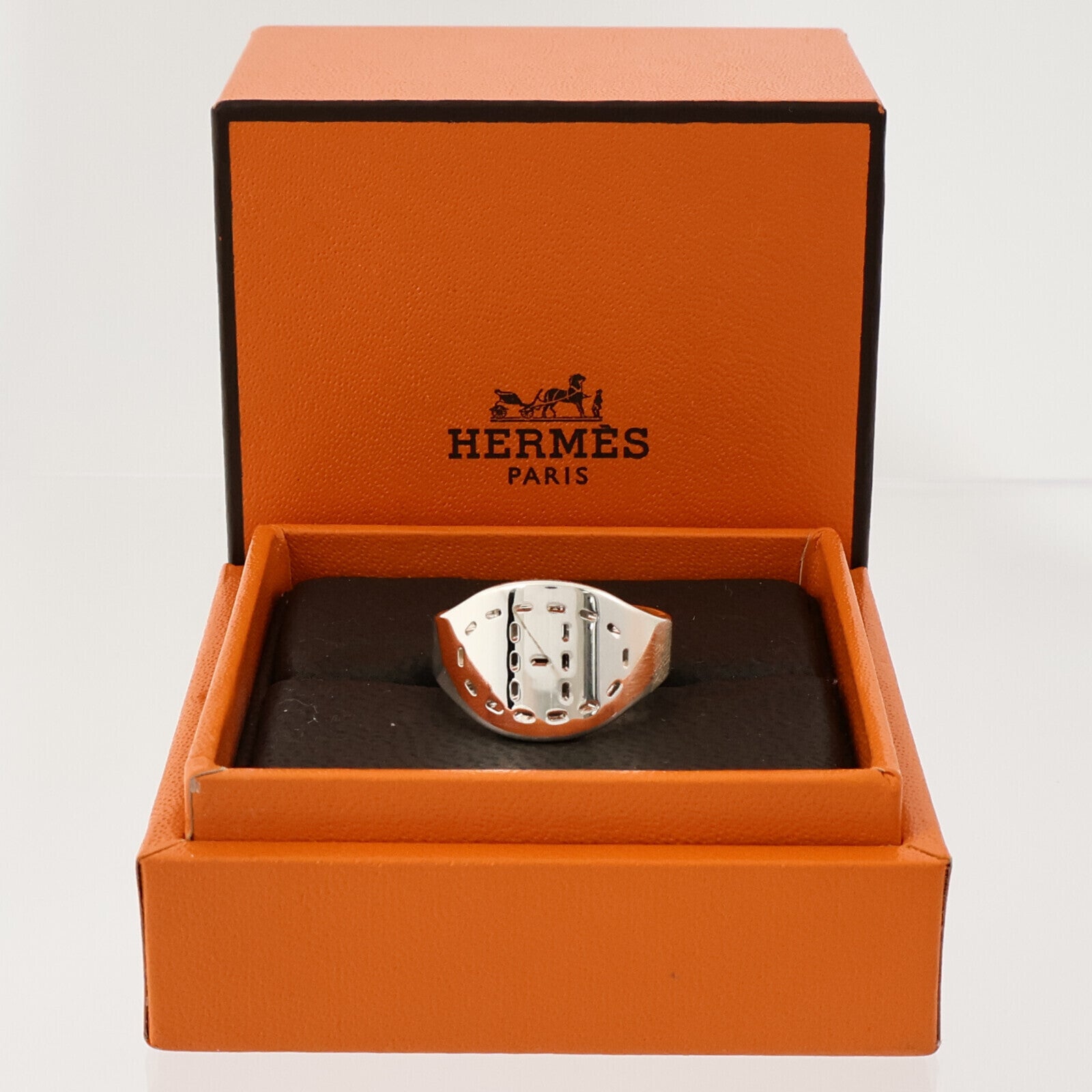 HERMES 925純銀Point Sellier Ring戒指