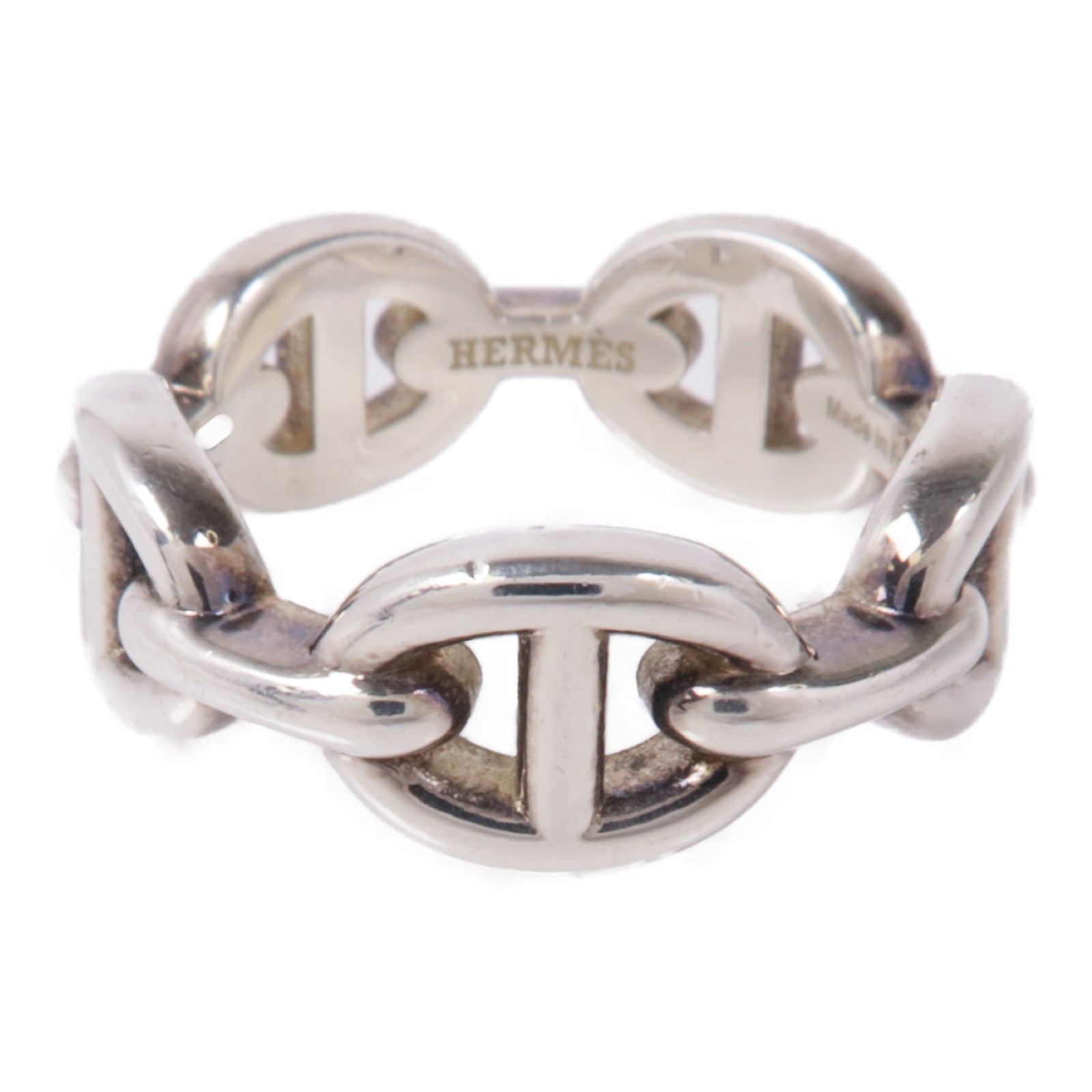 HERMES 925純銀Chaine d'ancre Enchainee ring戒指Hermes#50/US#5.25