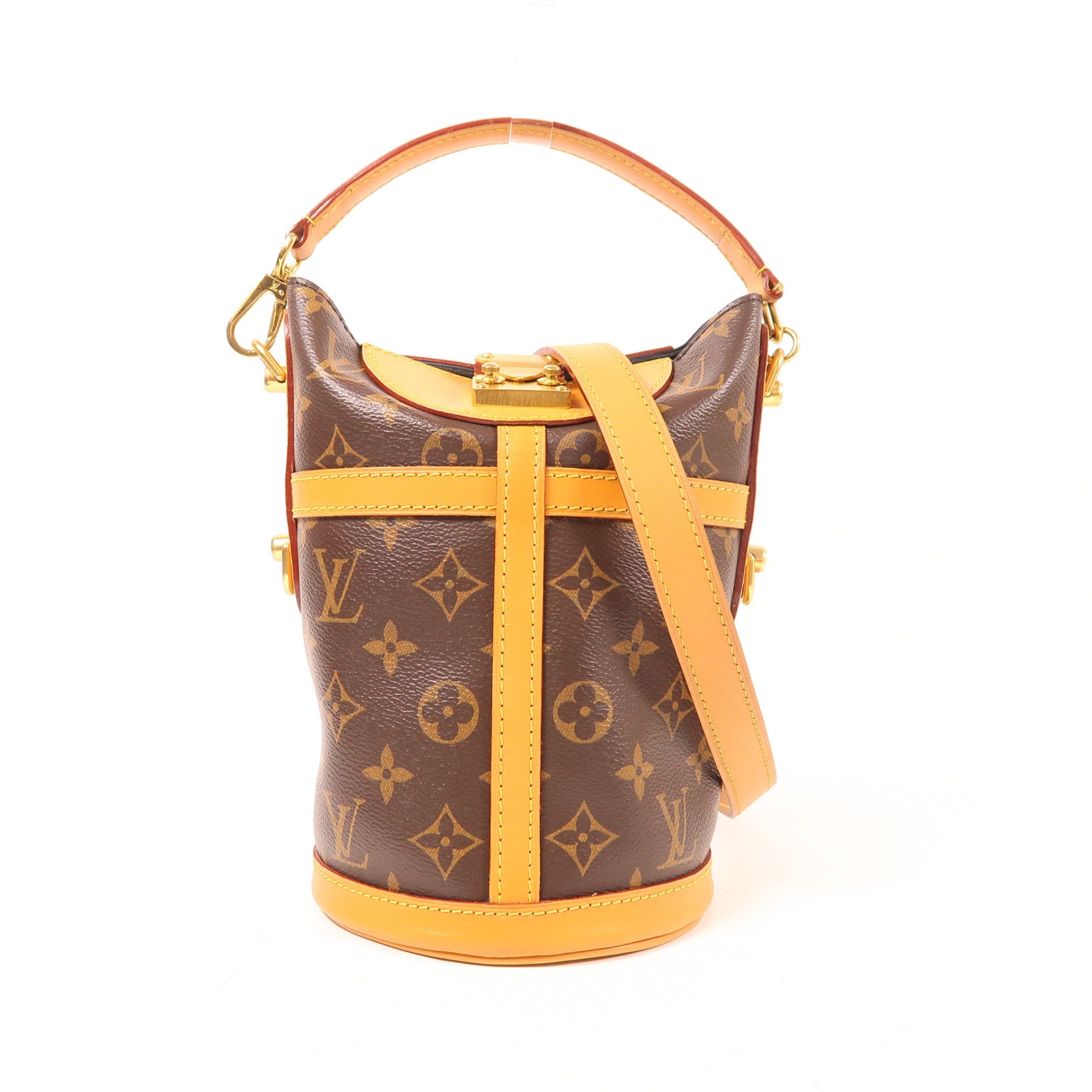 LOUIS VUITTON Monogram Duffle金扣手挽肩背兩用袋棕色