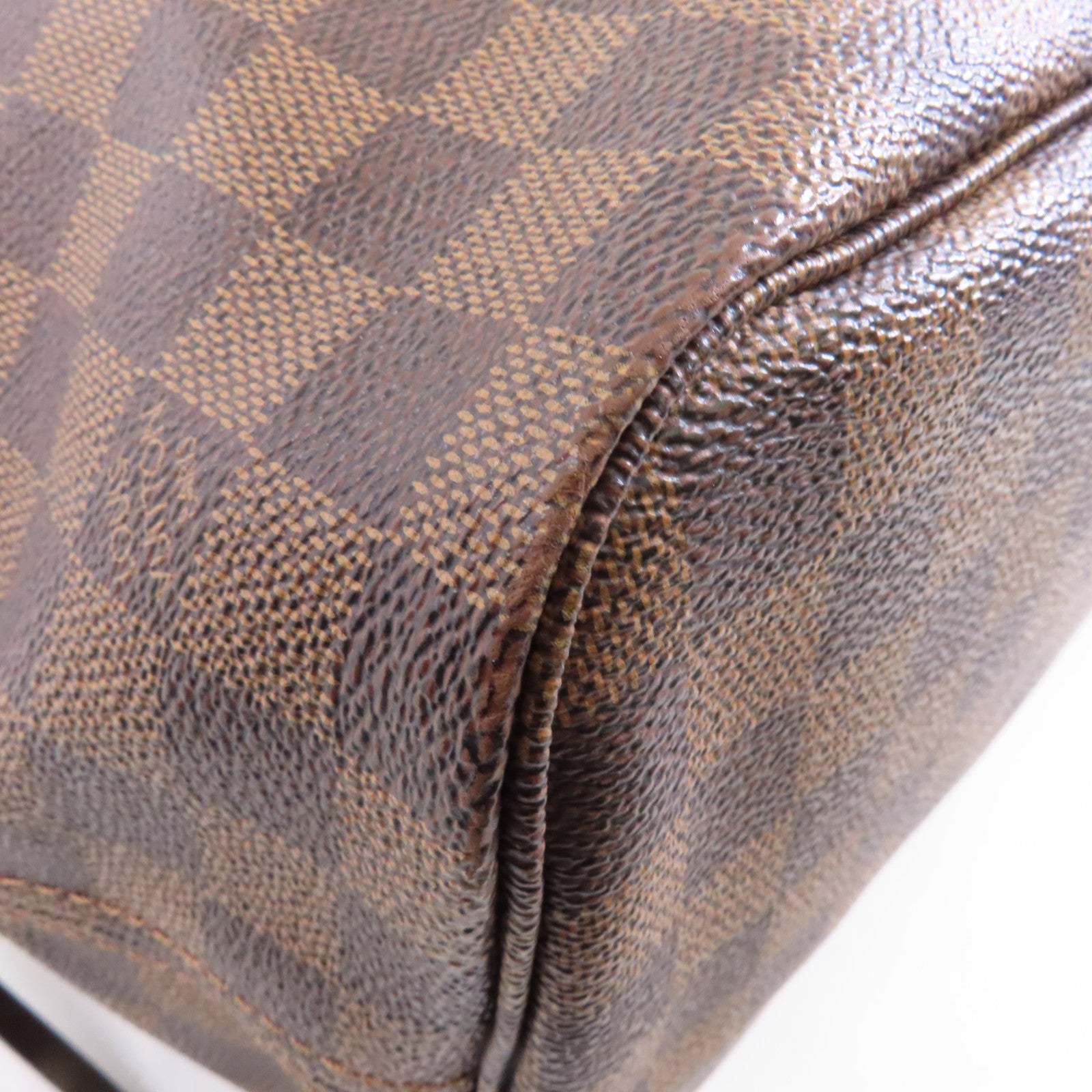 LOUIS VUITTON Damier Neverfull MM金扣手挽袋/肩背袋啡色