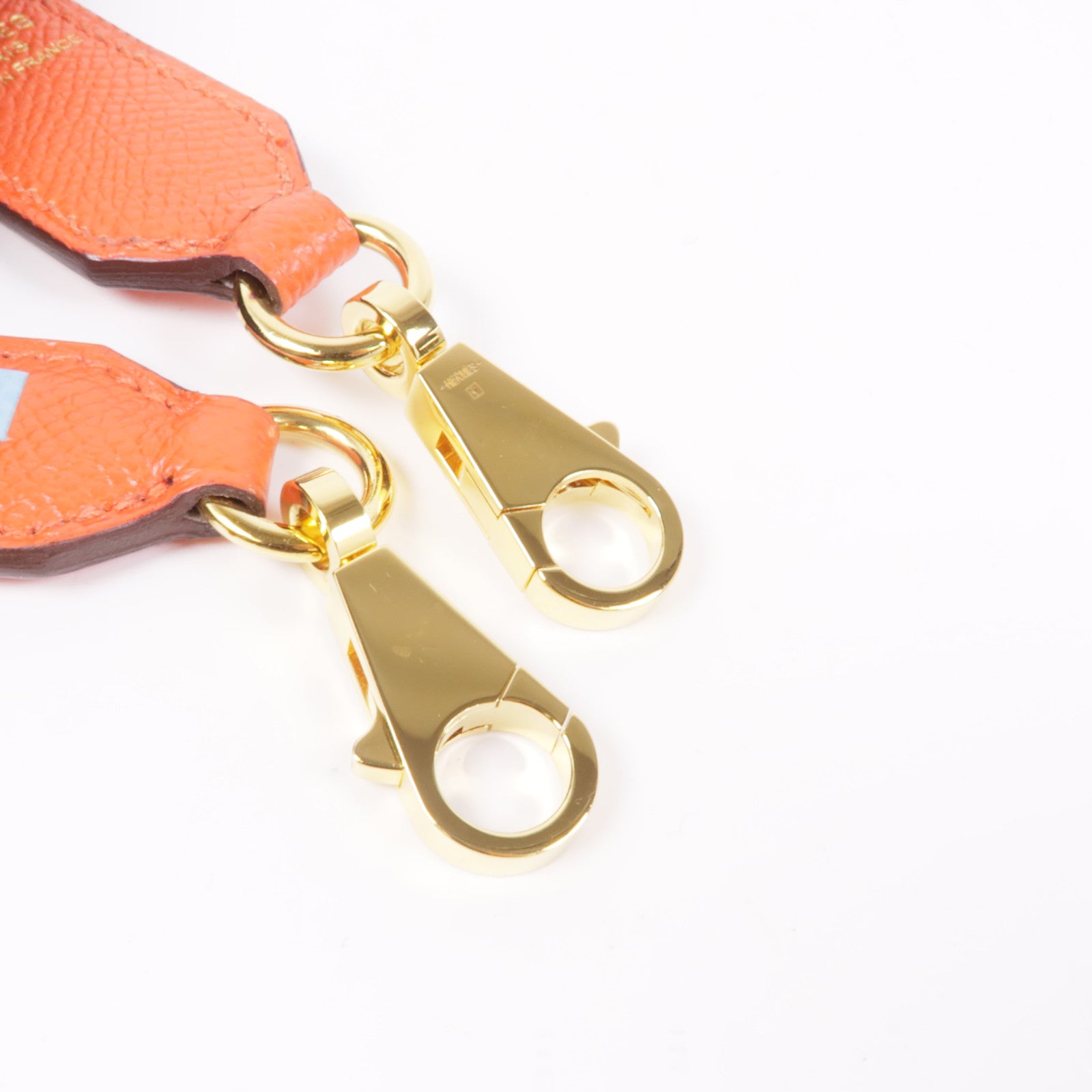 HERMES Epsom皮革Strap 70cm金扣肩帶Rouge de coeur