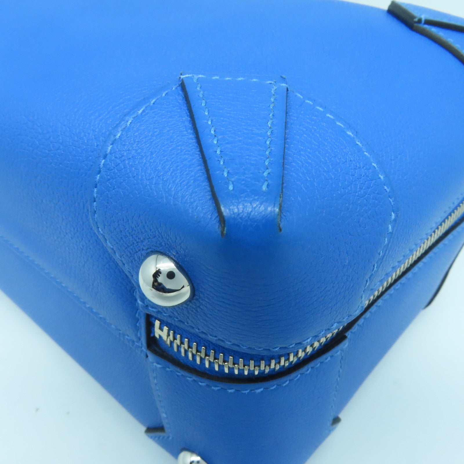 HERMES 【激減優惠】Evercolor皮革Maxibox 29銀扣手挽袋Bleu Paradise天堂藍色