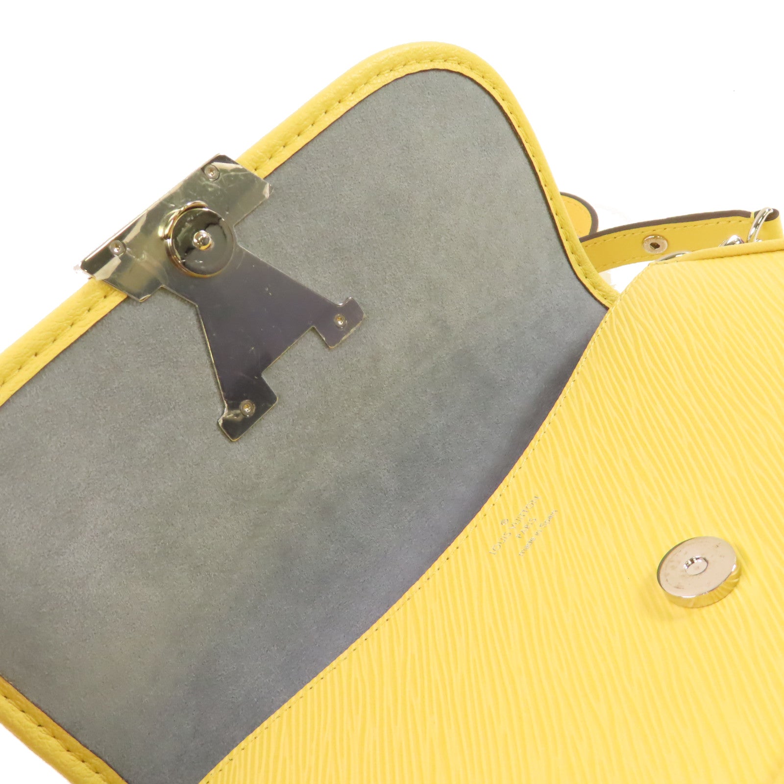 LOUIS VUITTON Epi Buci Shoulder Bag銀扣肩背袋黃色