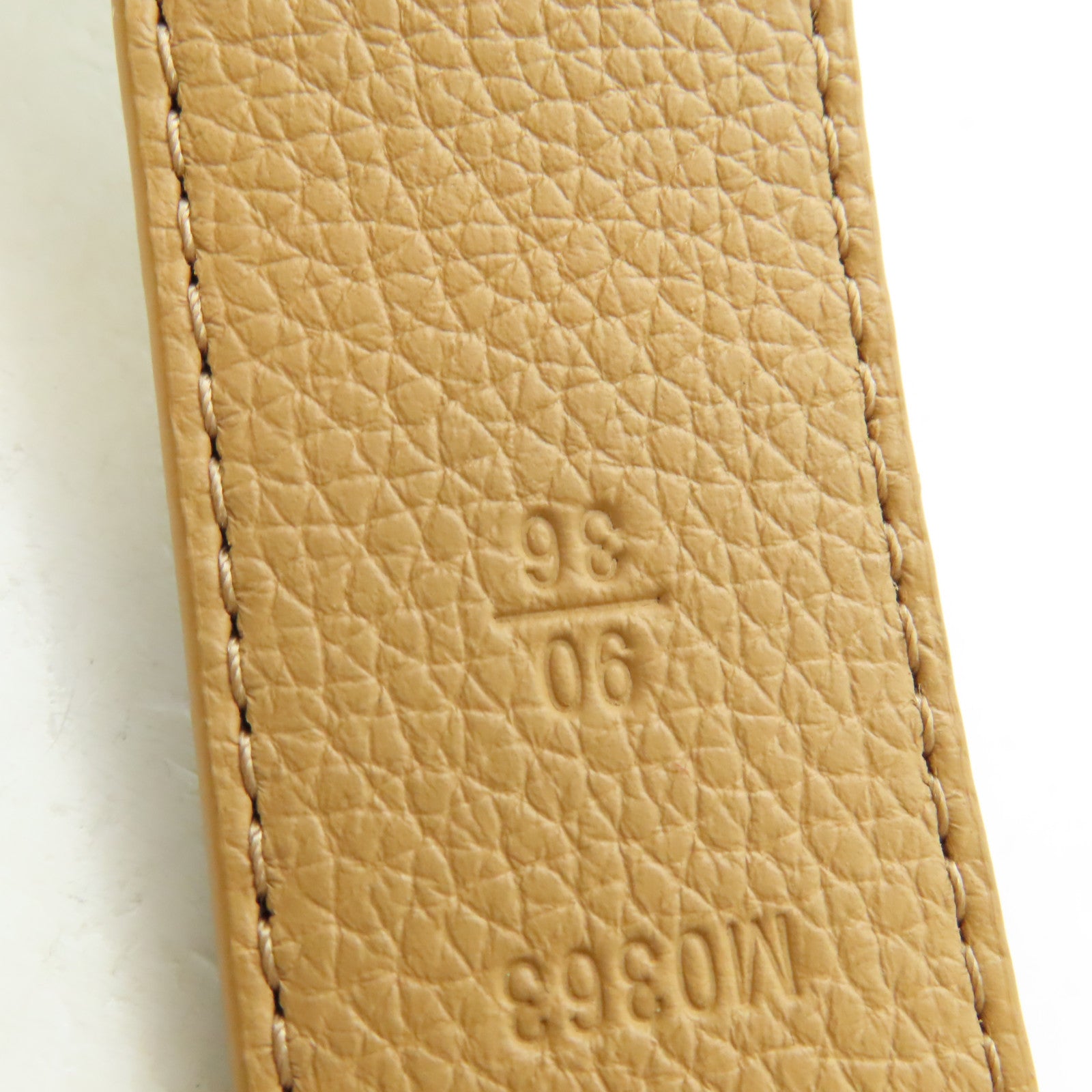 LOUIS VUITTON Monogram Belt金扣皮帶啡色
