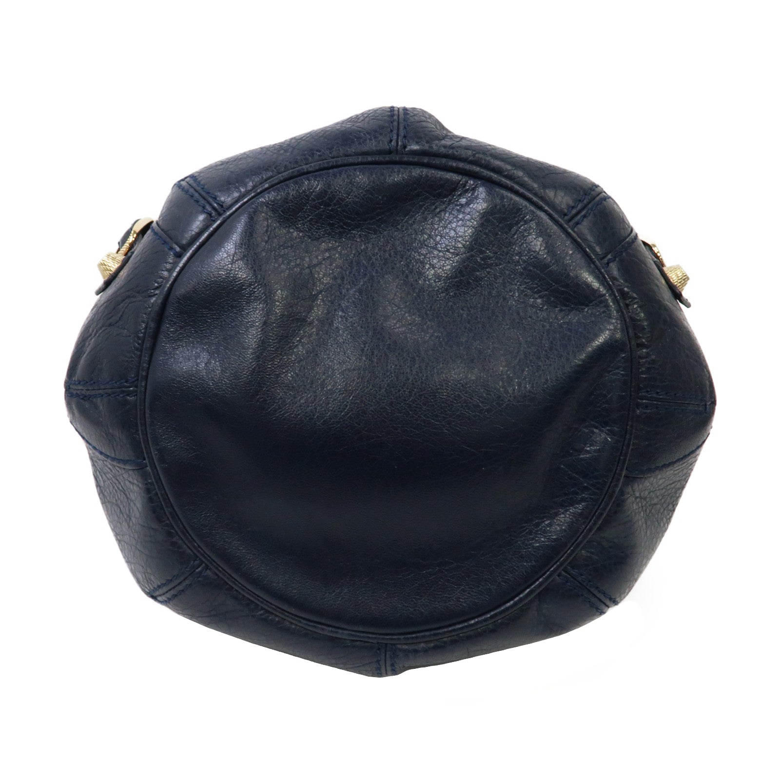 BALENCIAGA 牛皮皮革Giant Mini Pompon金扣手挽肩背兩用袋藍色