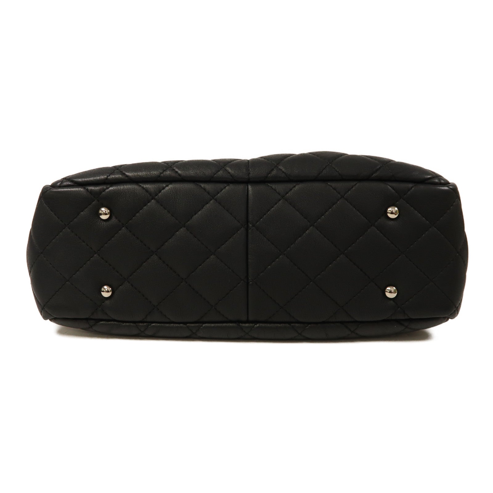 CHANEL 牛皮皮革2 Way Shoulder銀扣手挽肩背兩用袋黑色