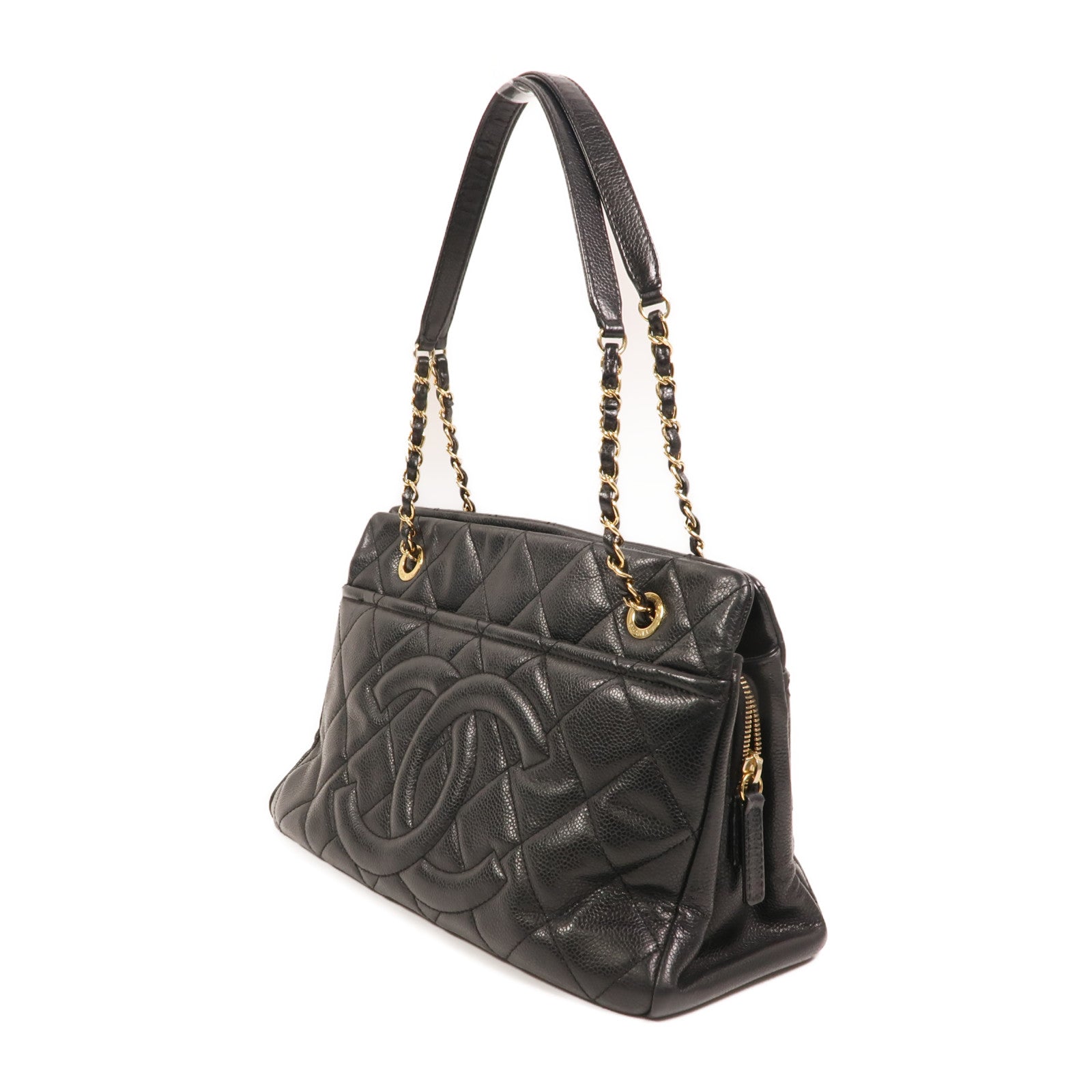 CHANEL 牛皮皮革Timeless CC Tote Bag金扣鏈帶手挽袋