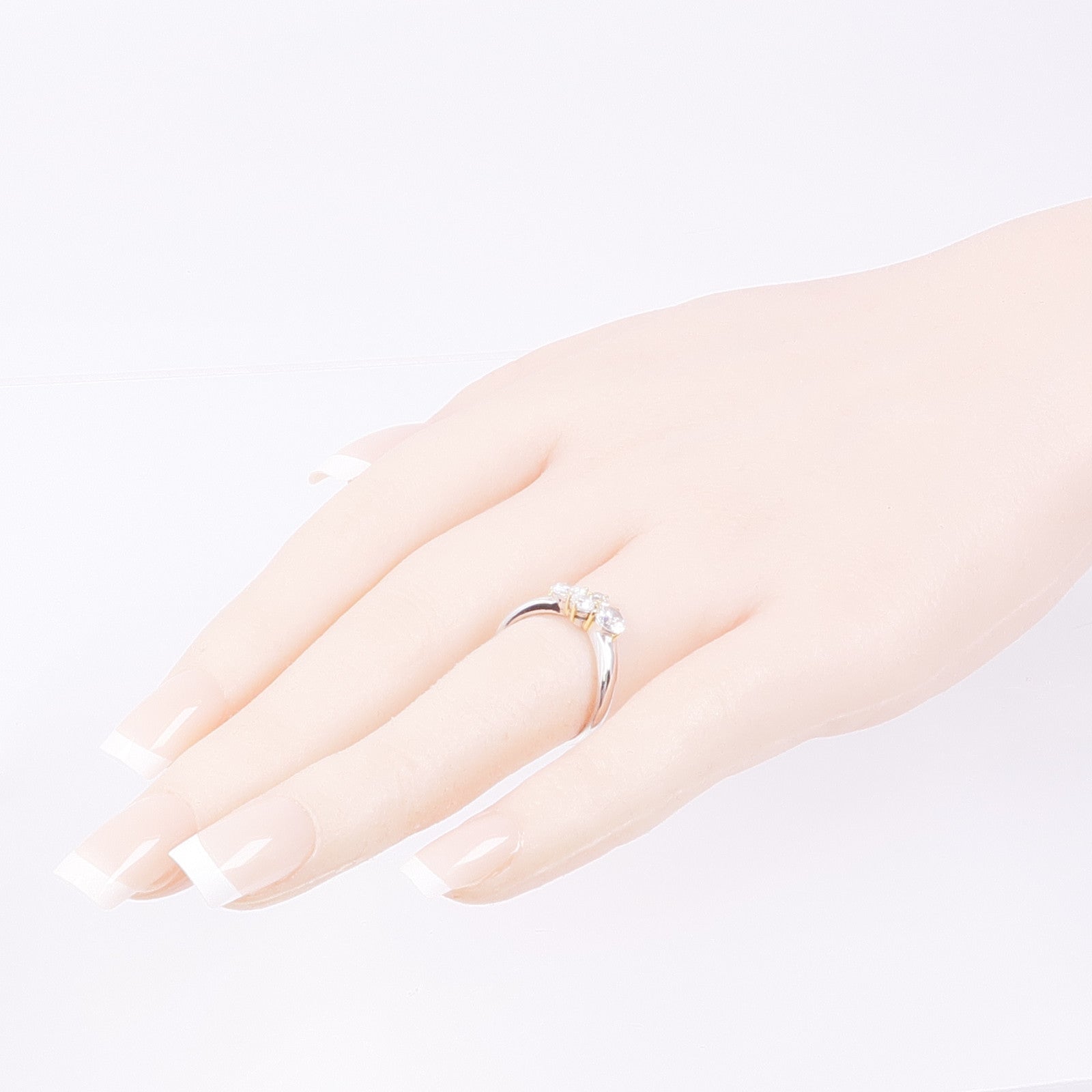 JEWELRY PT900鉑金/18K黃金Diamond Ring鑽石戒指US#6.5