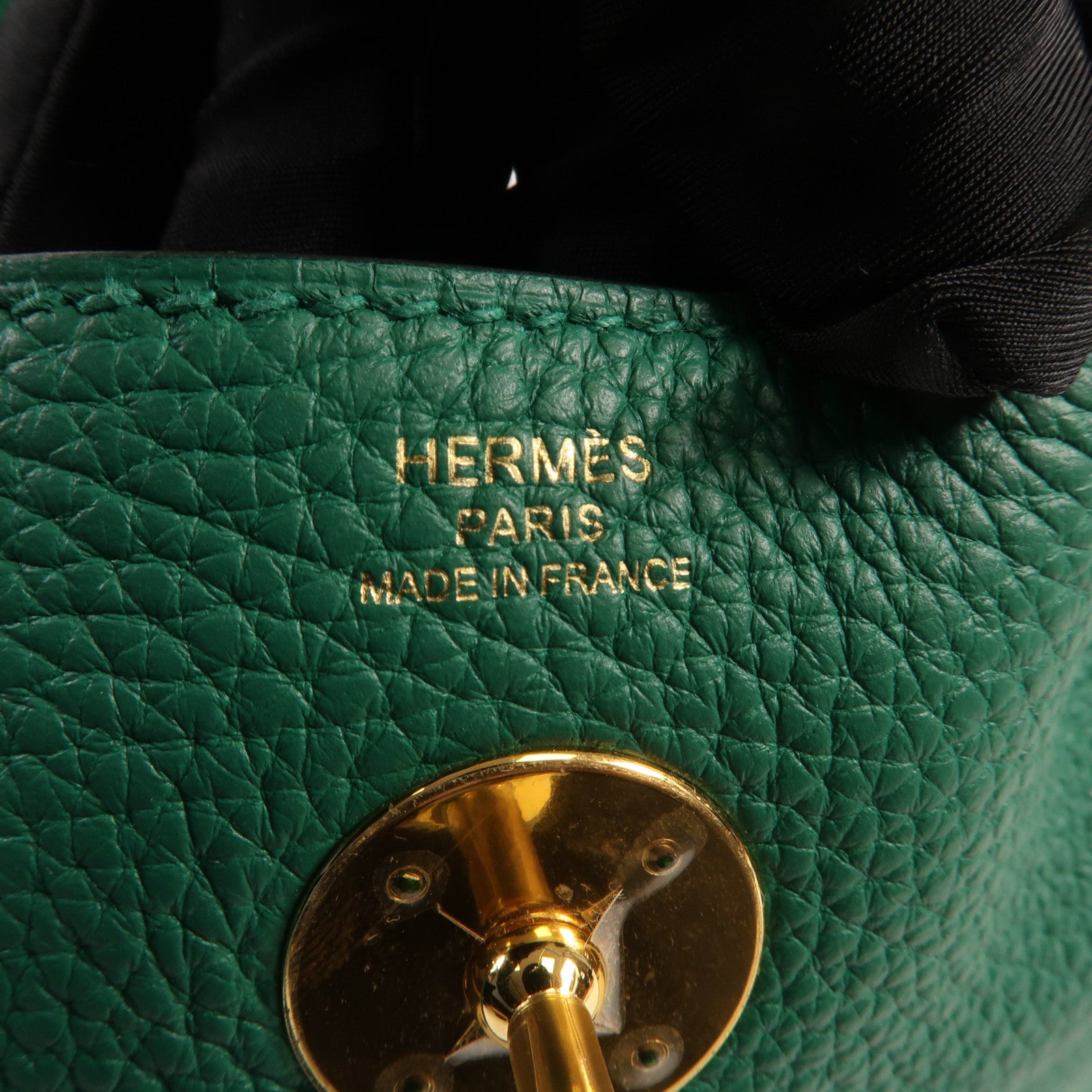 HERMES 【激減優惠】Clemence皮革Lindy 26金扣手挽肩背兩用袋Vert Vertigo