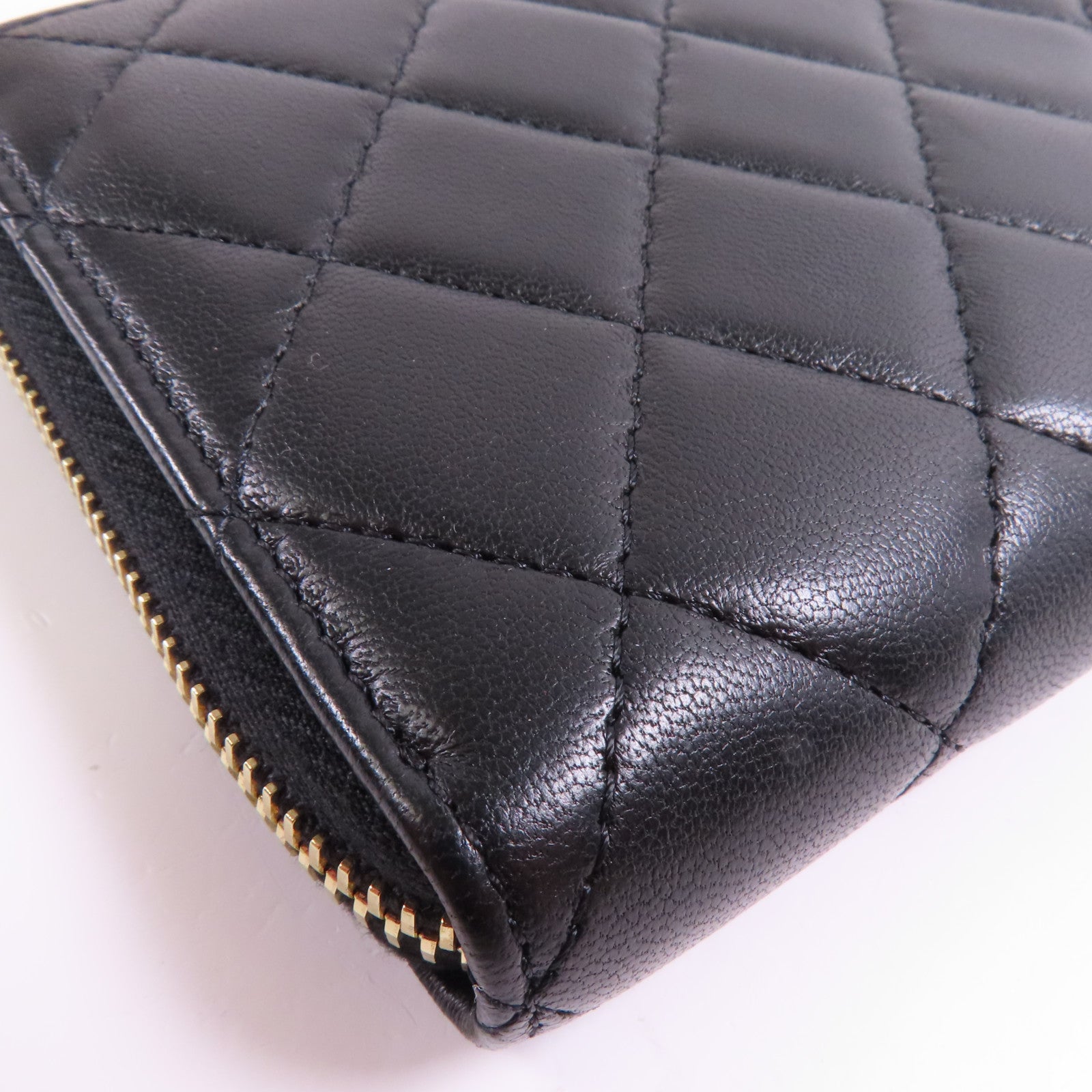 CHANEL 羊皮皮革Long Wallet金扣長錢包