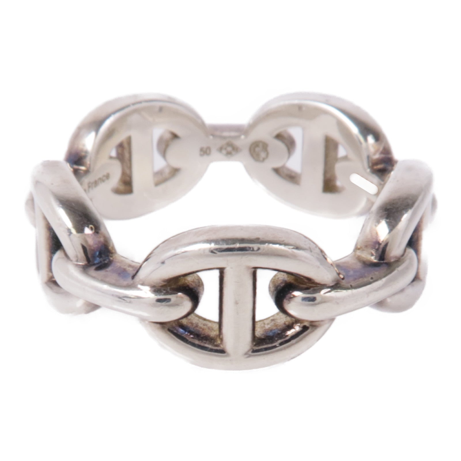 HERMES 925純銀Chaine d'ancre Enchainee ring戒指Hermes#50/US#5.25