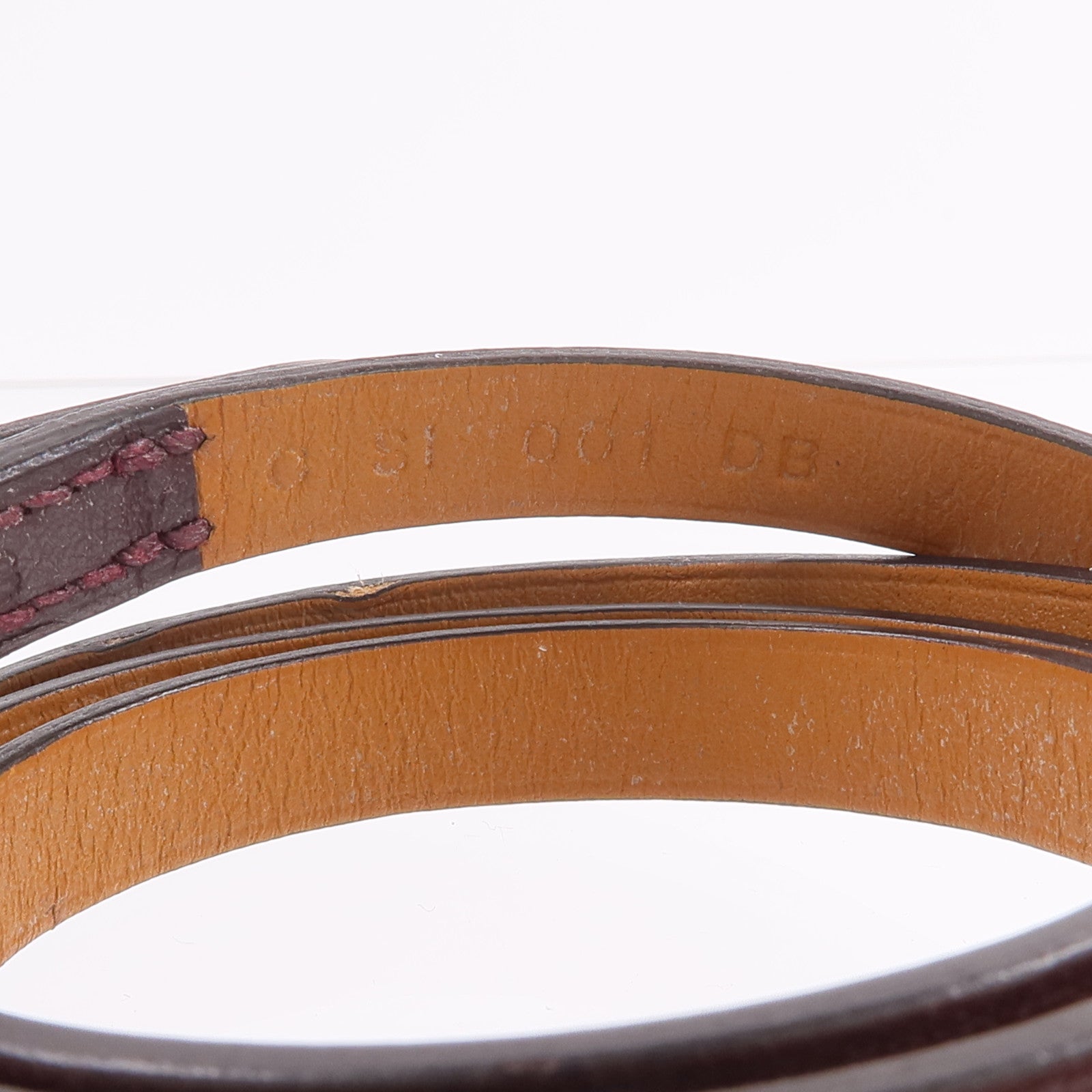 HERMES Swift皮革Behapi Triple Tour Bracelet手帶Rouge H/Fauve