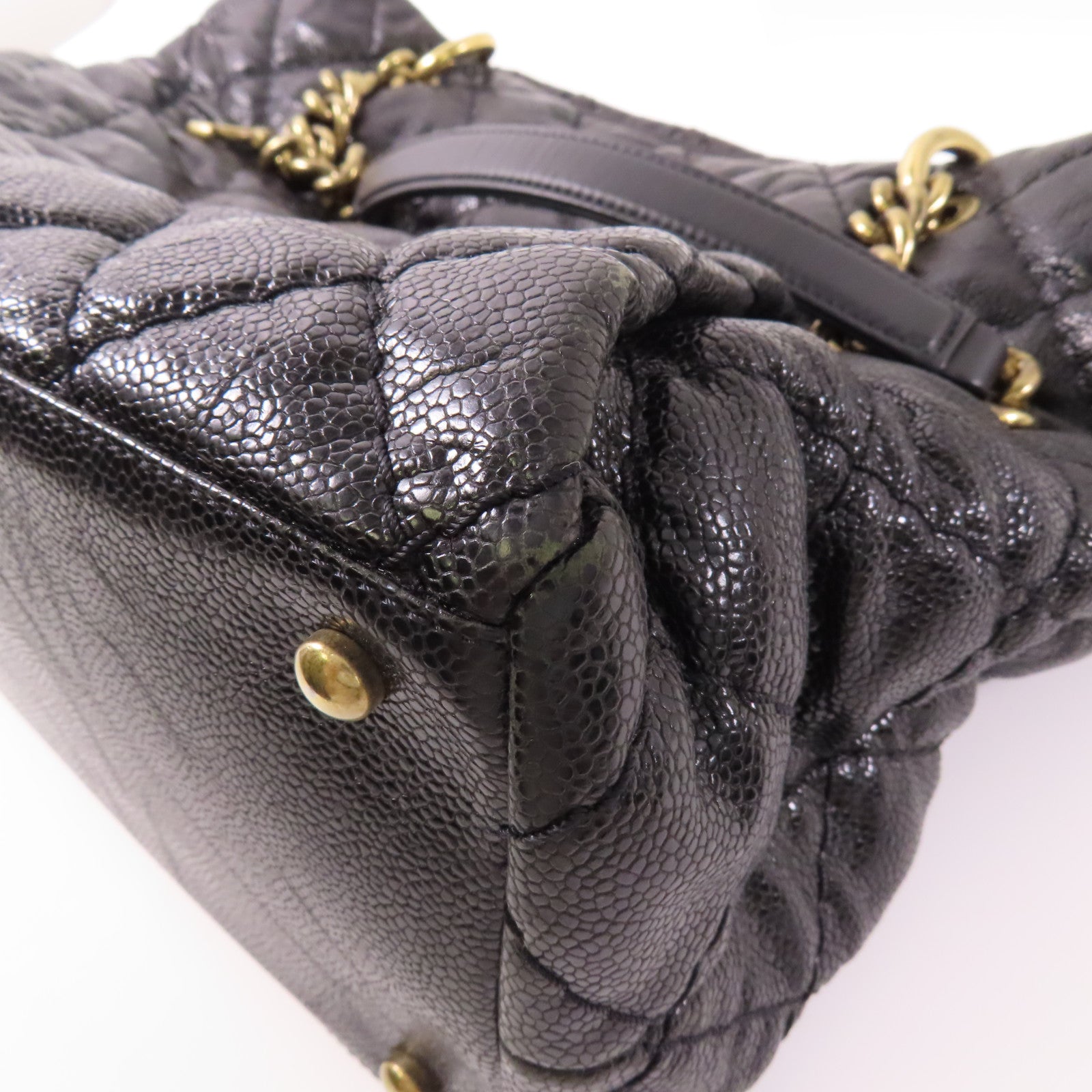CHANEL 牛皮皮革Tote Bag金扣手挽袋