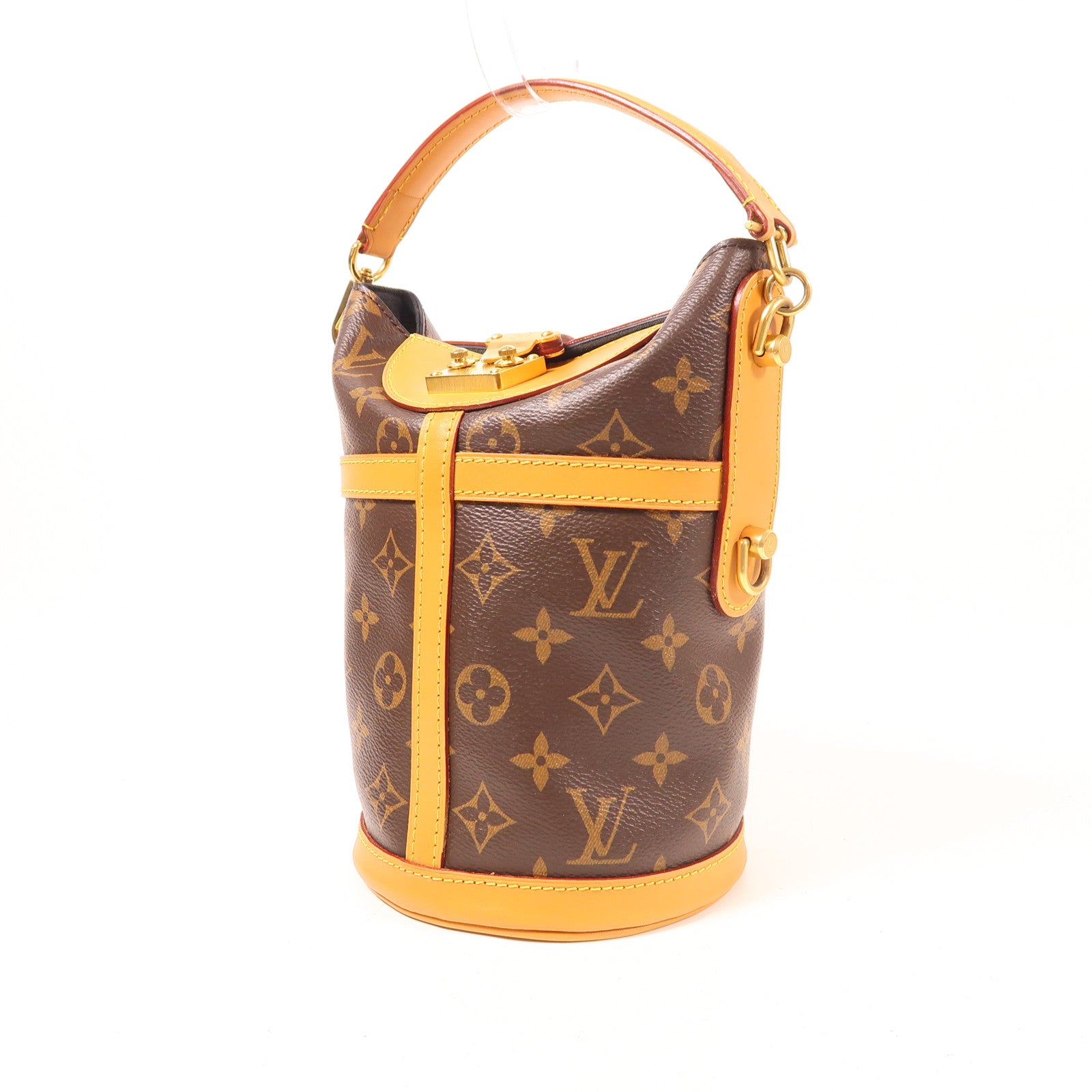 LOUIS VUITTON Monogram Duffle金扣手挽肩背兩用袋棕色