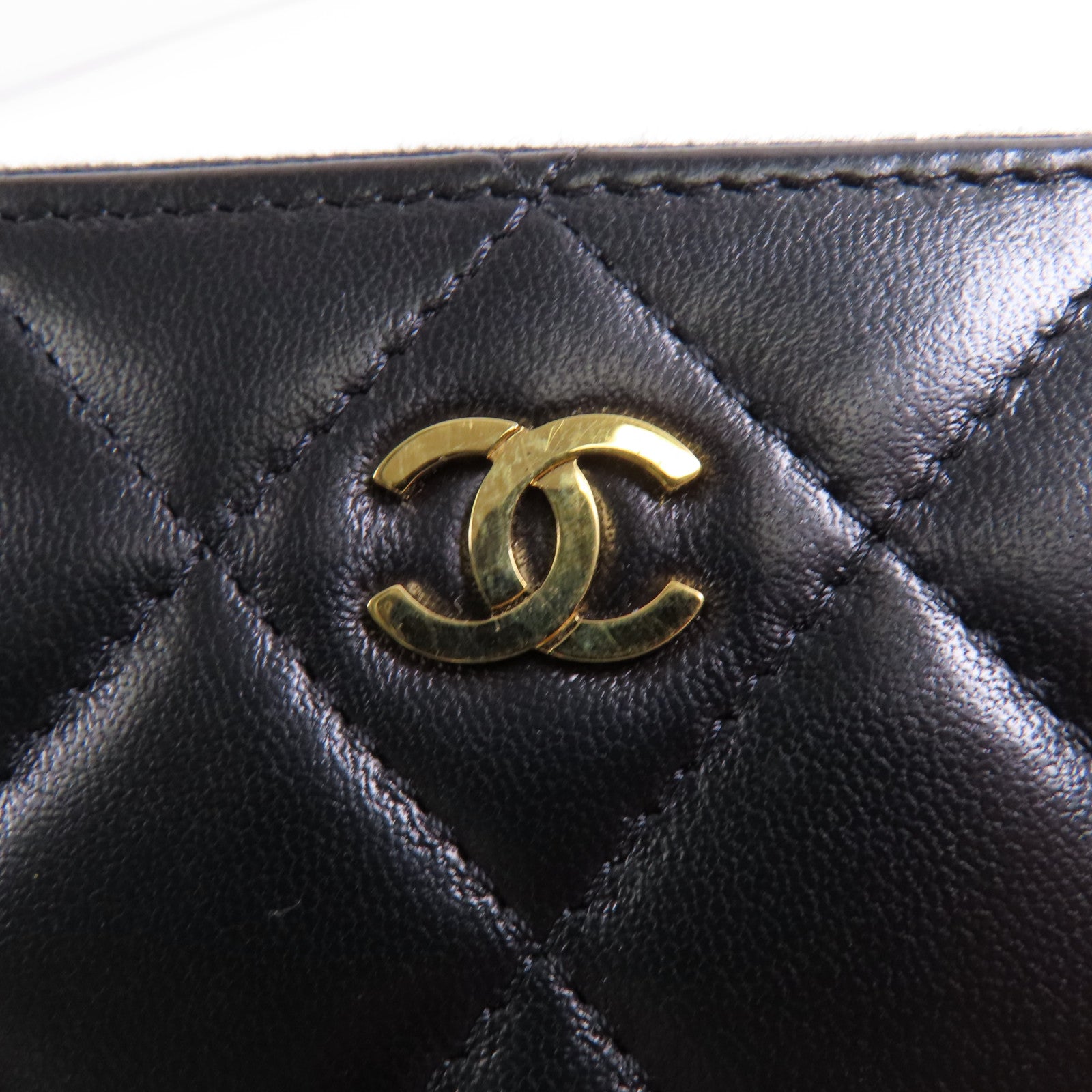 CHANEL 羊皮皮革Long Wallet金扣長錢包