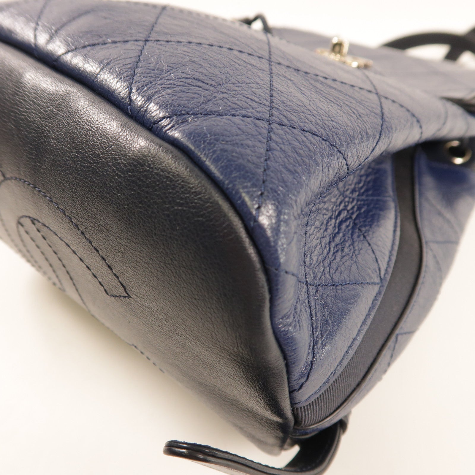 CHANEL 牛皮皮革Backpack銀扣背包