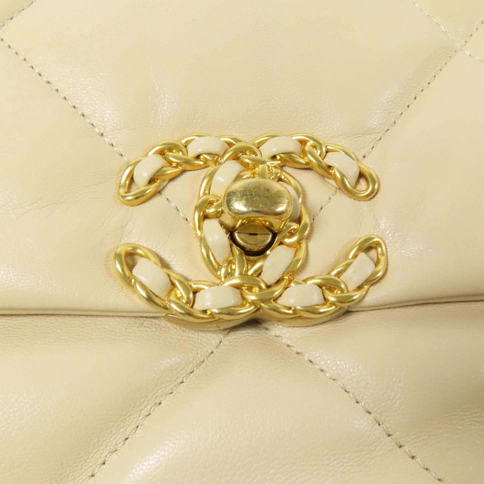 CHANEL 羊皮皮革19 Large金扣手挽肩背兩用袋