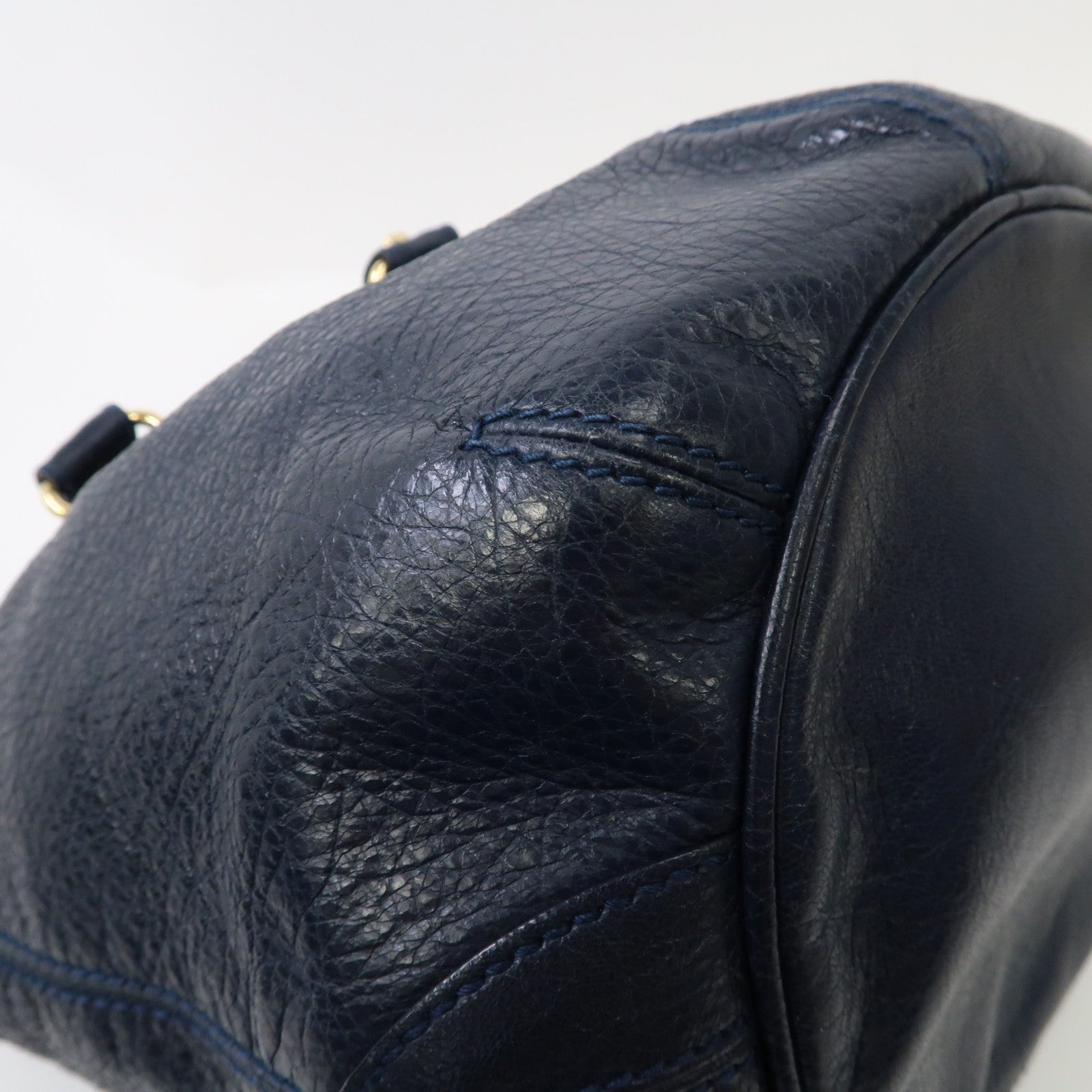 BALENCIAGA 牛皮皮革Giant Mini Pompon金扣手挽肩背兩用袋藍色