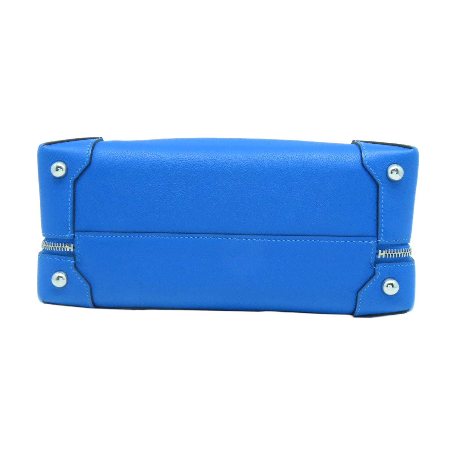 HERMES 【激減優惠】Evercolor皮革Maxibox 29銀扣手挽袋Bleu Paradise天堂藍色