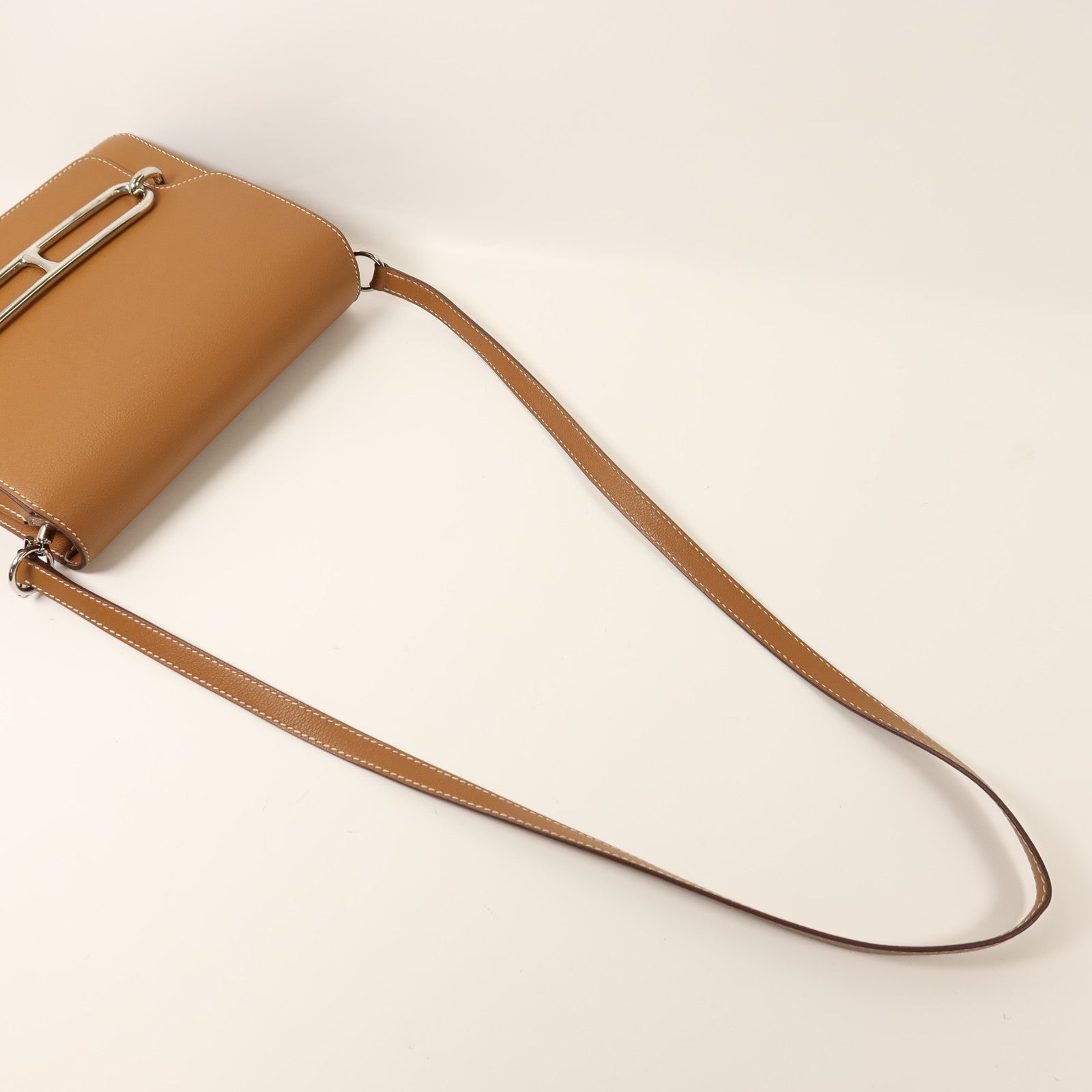 HERMES Evercolor皮革Roulis 23銀扣肩背袋Gold
