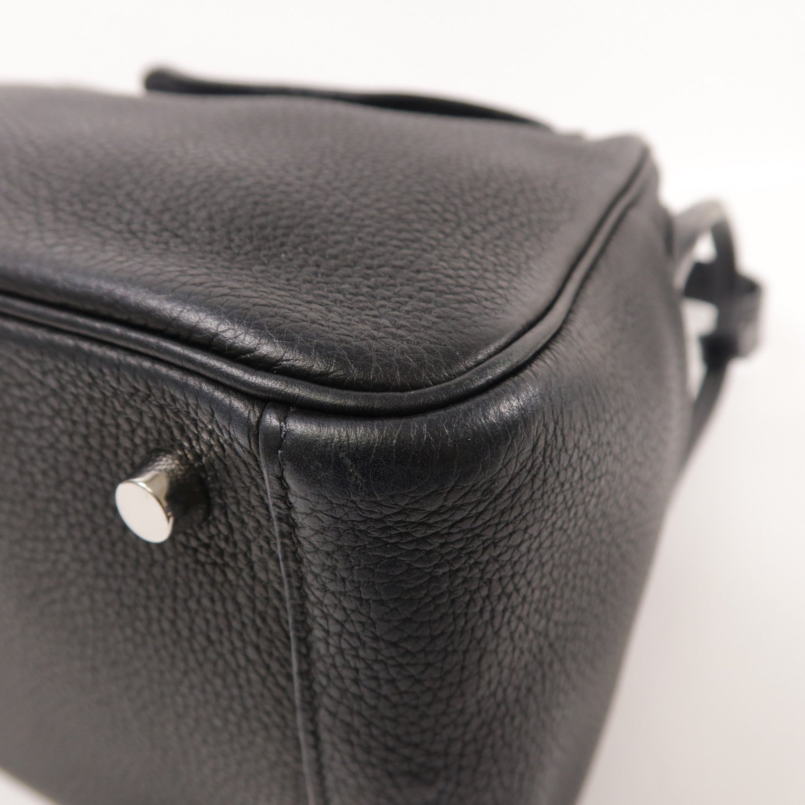 HERMES Clemence皮革/鱷魚皮革Lindy 26 Touch銀扣手挽肩背兩用袋