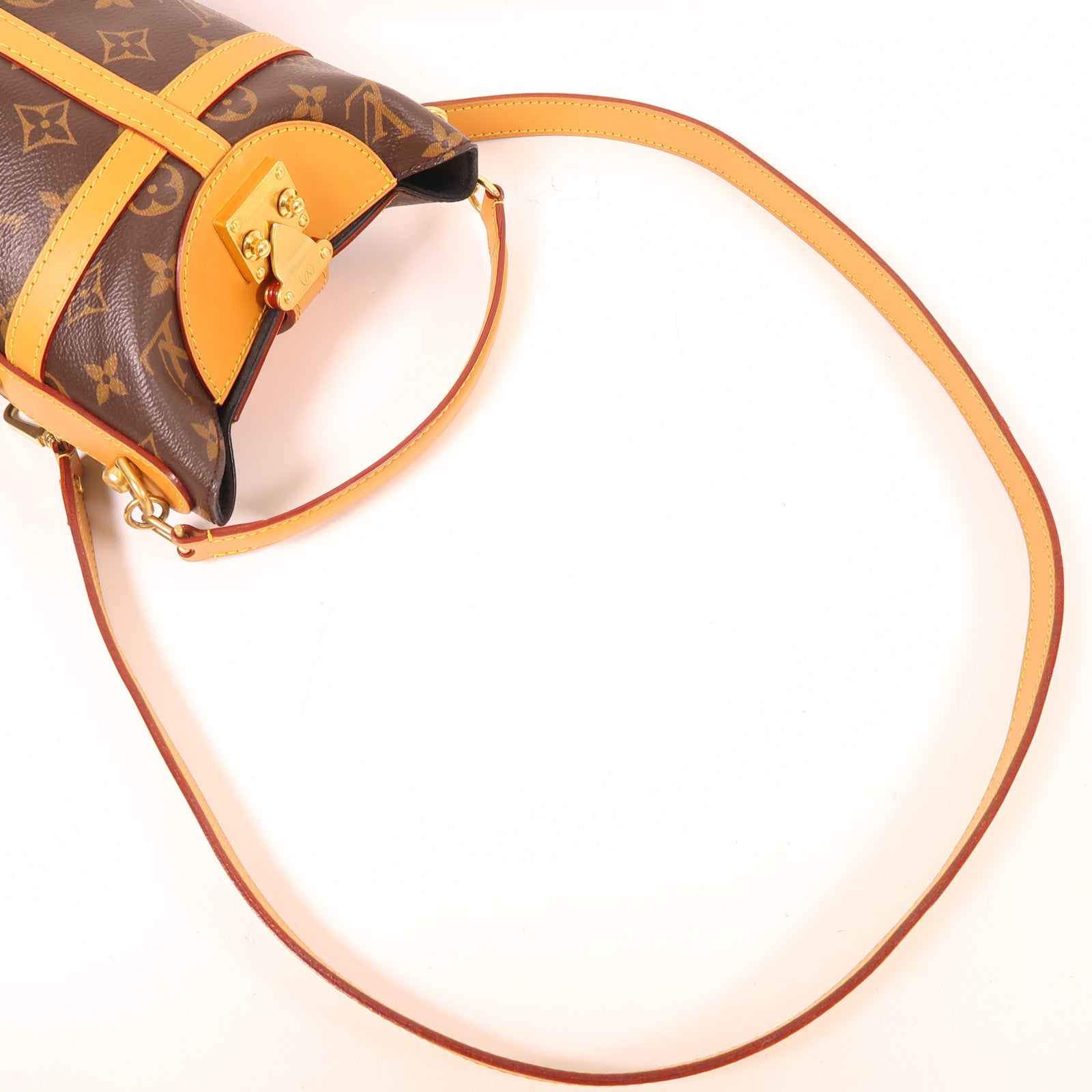 LOUIS VUITTON Monogram Duffle金扣手挽肩背兩用袋棕色