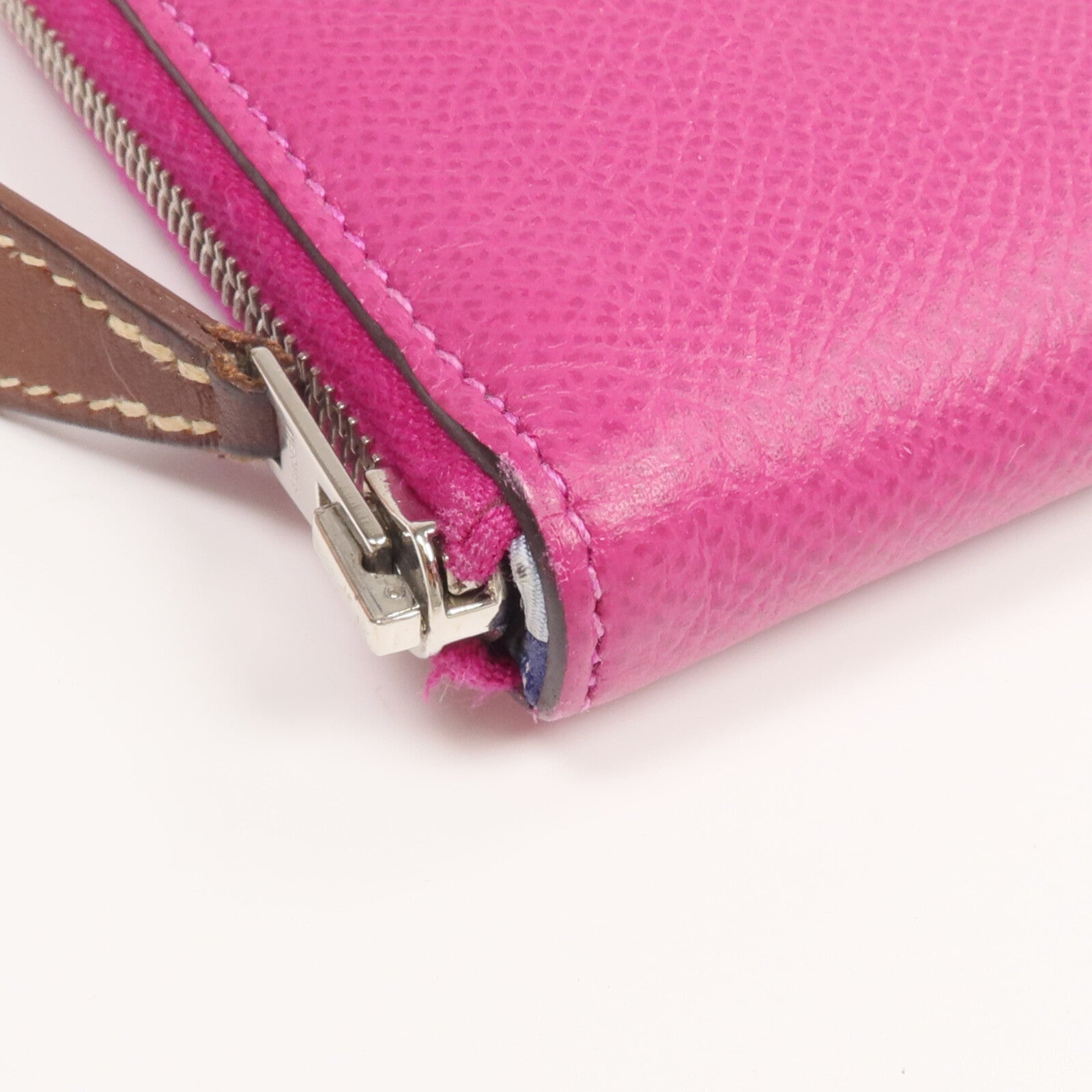 HERMES Epsom皮革Silk In Long Wallet長錢包Rose Pourpre