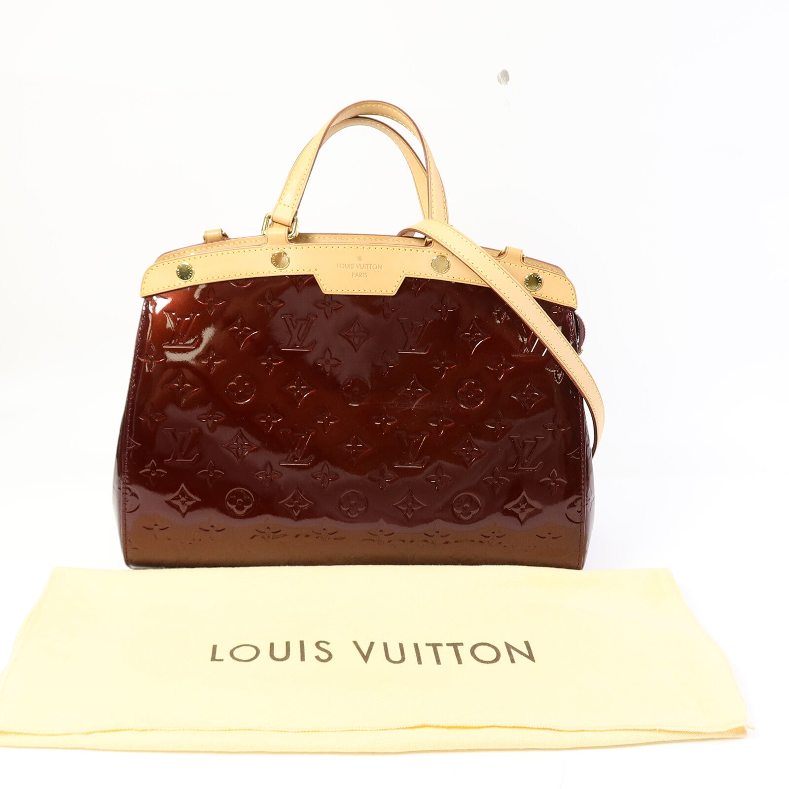 LOUIS VUITTON Vernis Brea MM金扣手挽肩背兩用袋